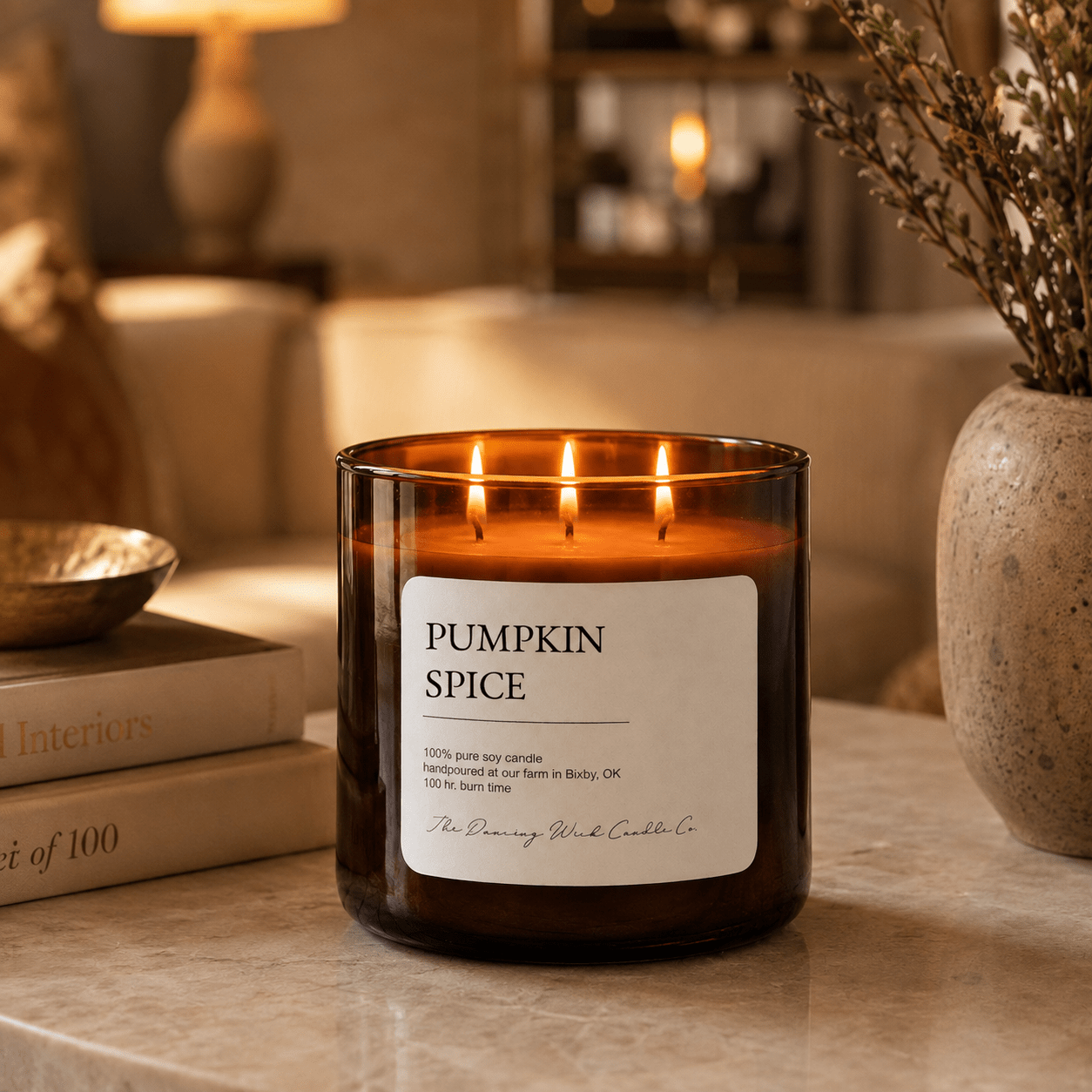 Pumpkin Spice - 3 Wick Everyday Tumbler Candle - The Dancing Wick
