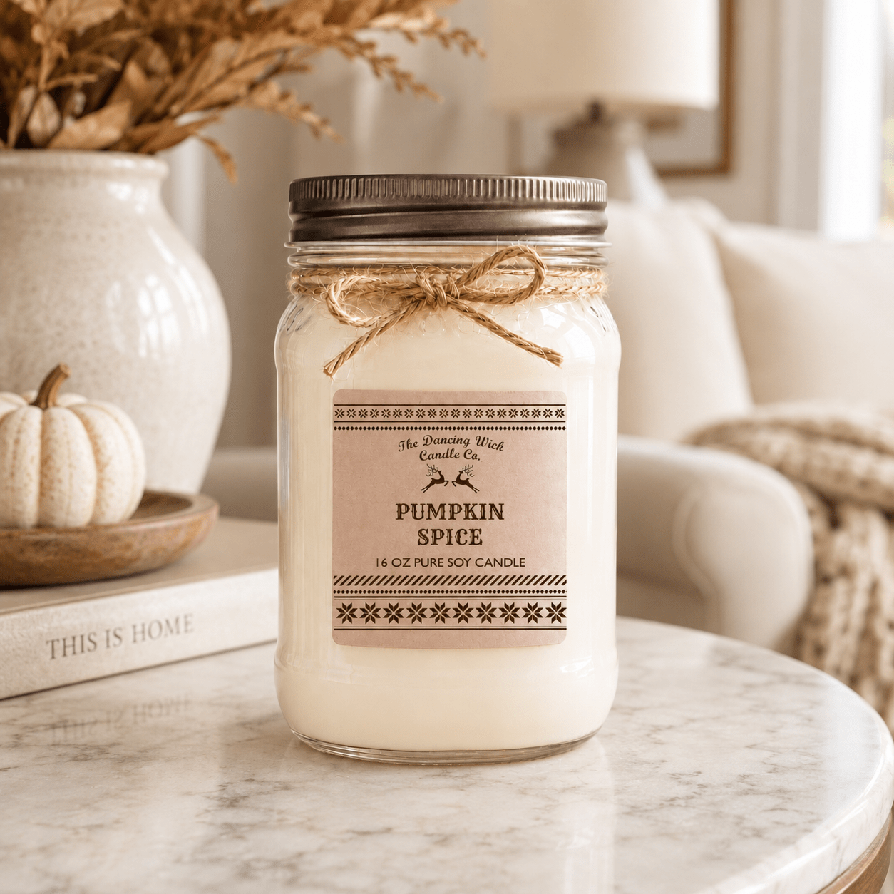 Pumpkin Spice - Kraft Winter Candle - The Dancing Wick