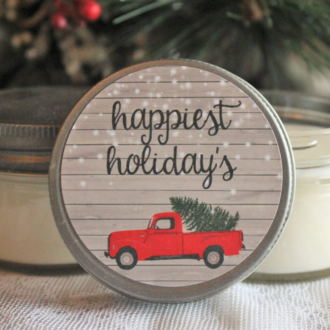 Red Truck Christmas Favor - The Dancing Wick