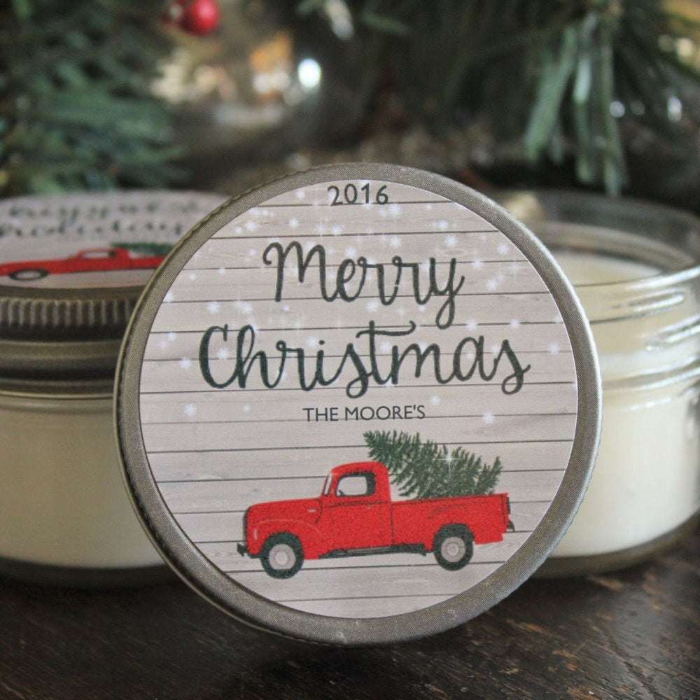 Red Truck Christmas Favor - The Dancing Wick