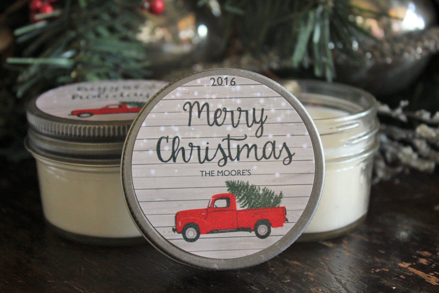 Red Truck Christmas Favor - The Dancing Wick