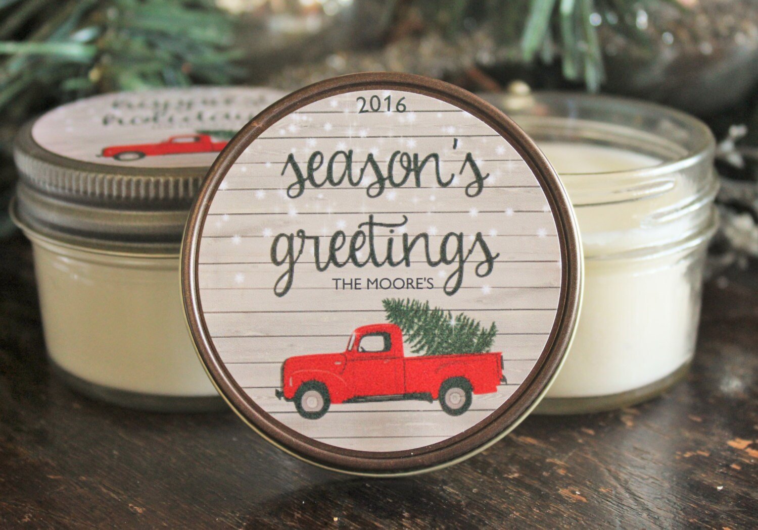 Red Truck Christmas Favor - The Dancing Wick