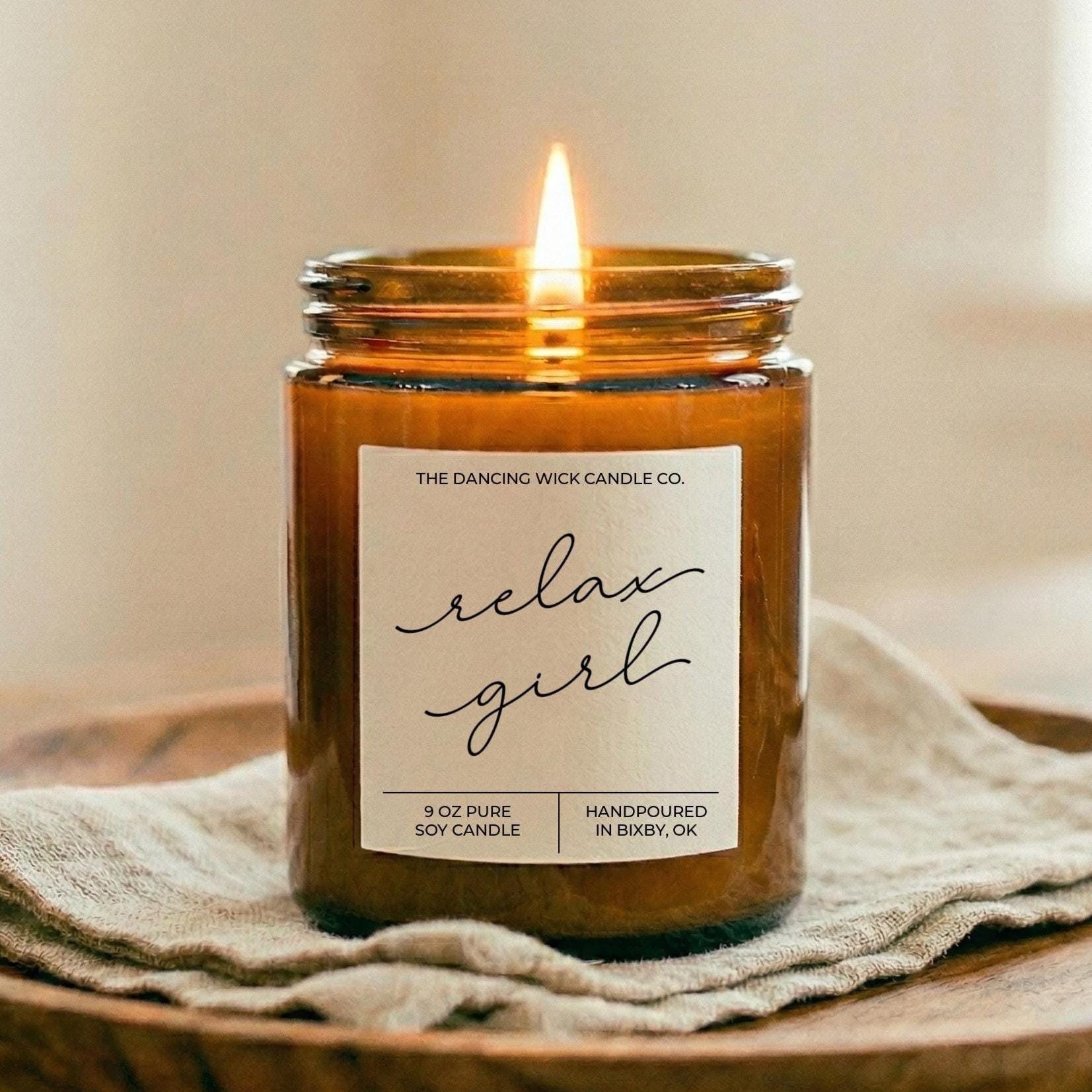 Relax Girl Amber Candle - The Dancing Wick
