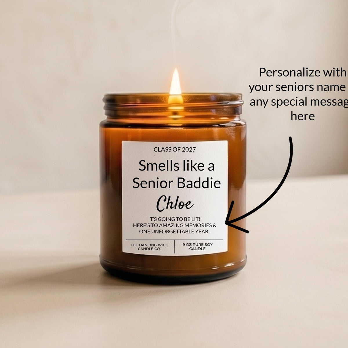Senior Year Baddie Amber Candle - The Dancing Wick