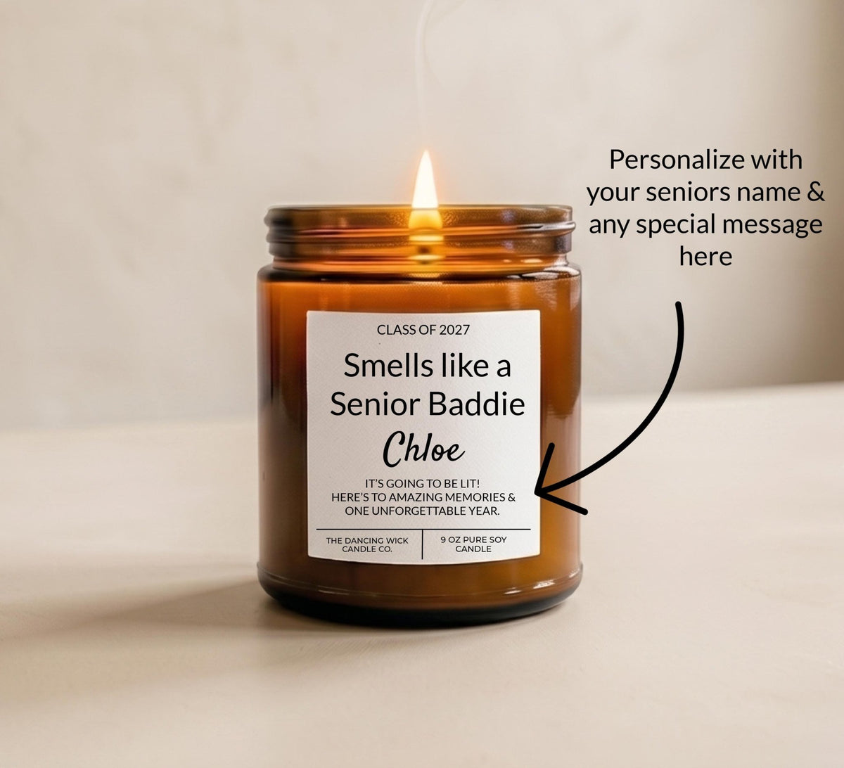 Senior Year Baddie Amber Candle - The Dancing Wick