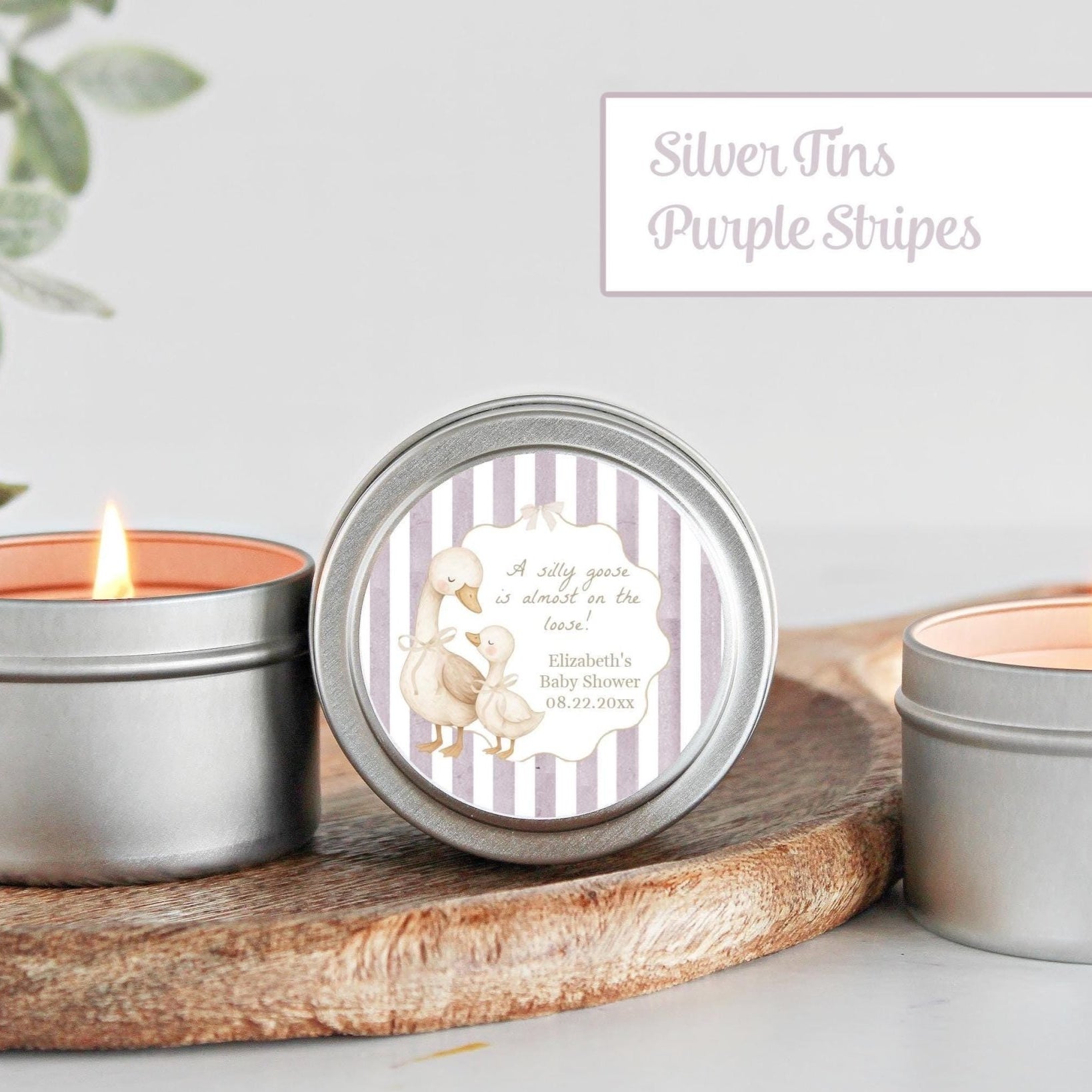 Silly Goose Baby Shower Favors – Personalized Candle Tins for Guests in Bulk, Set of 10 - The Dancing Wick