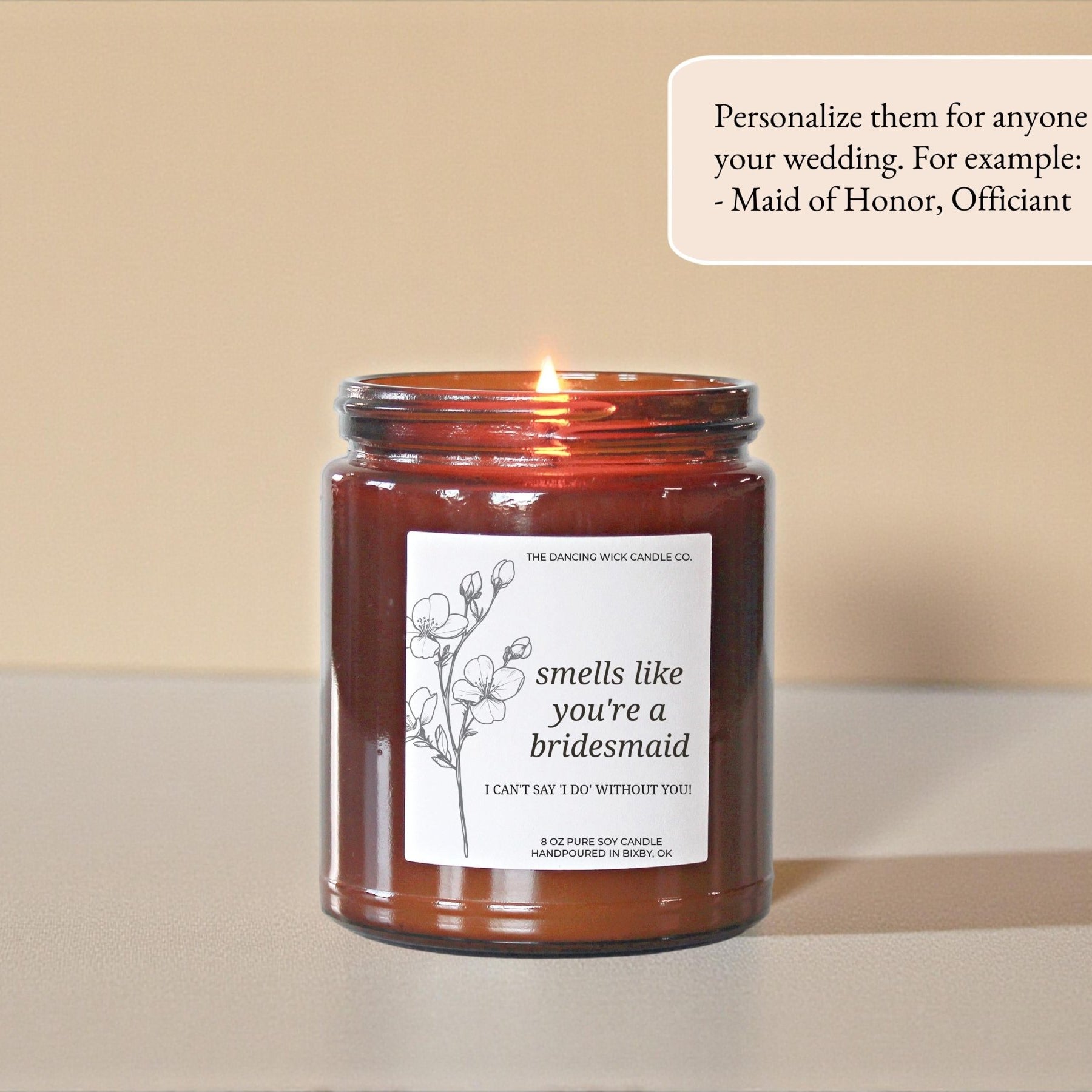 Smells Like You’re a Bridesmaid Amber Candle | Botanical Style - The Dancing Wick