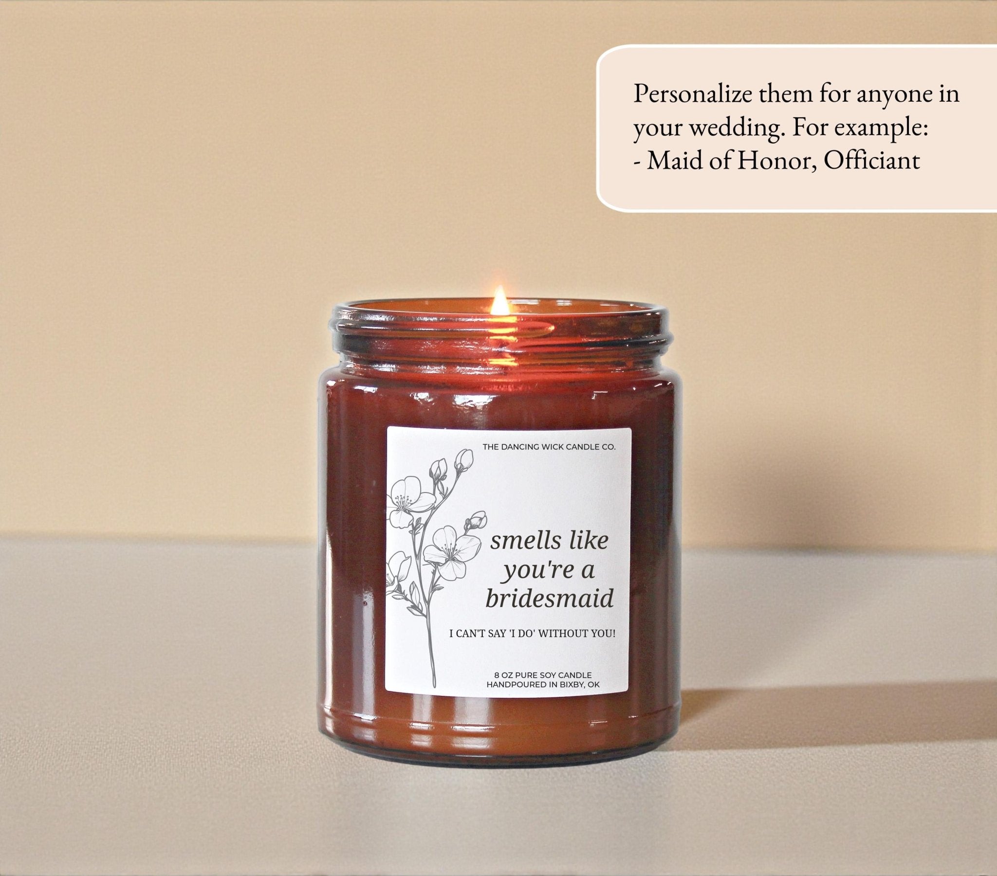 Smells Like You’re a Bridesmaid Amber Candle | Botanical Style - The Dancing Wick