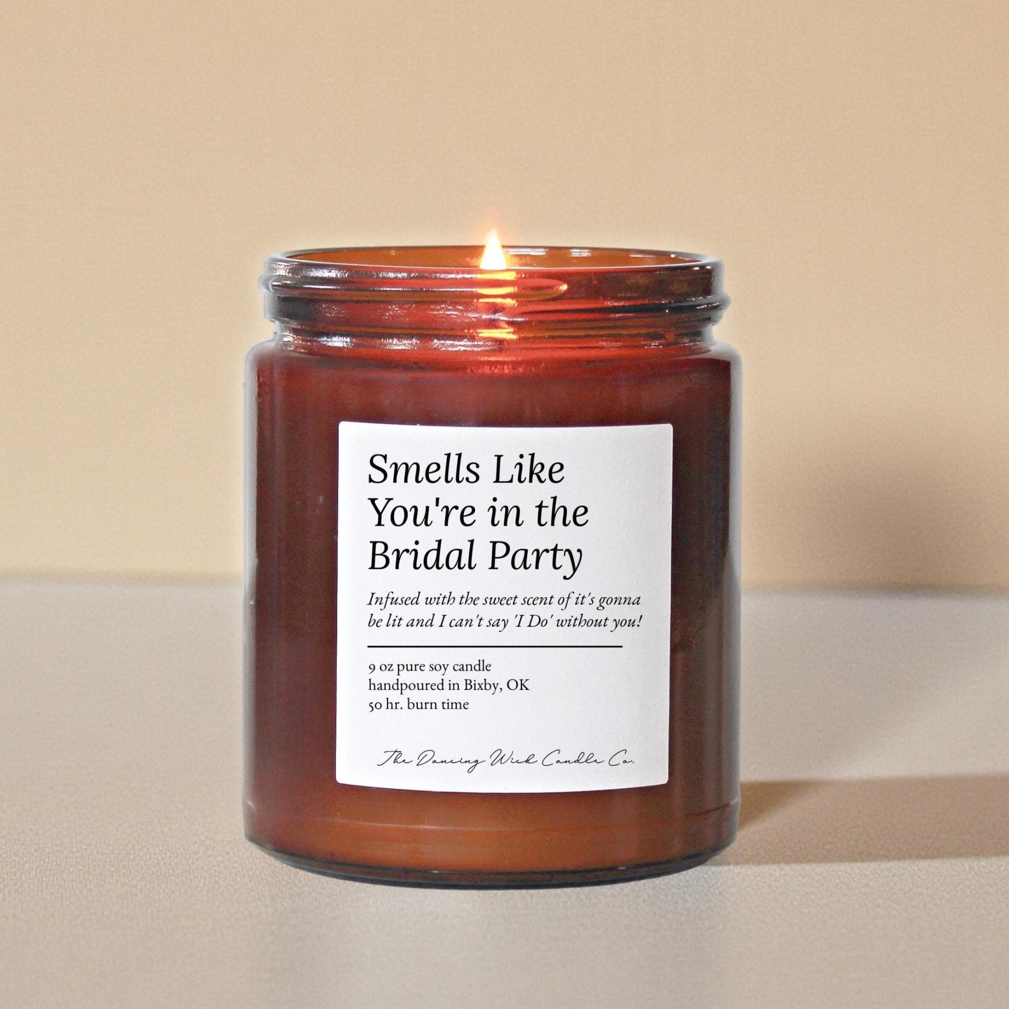 Smells Like You’re in the Bridal Party Candle in Amber Jar - The Dancing Wick