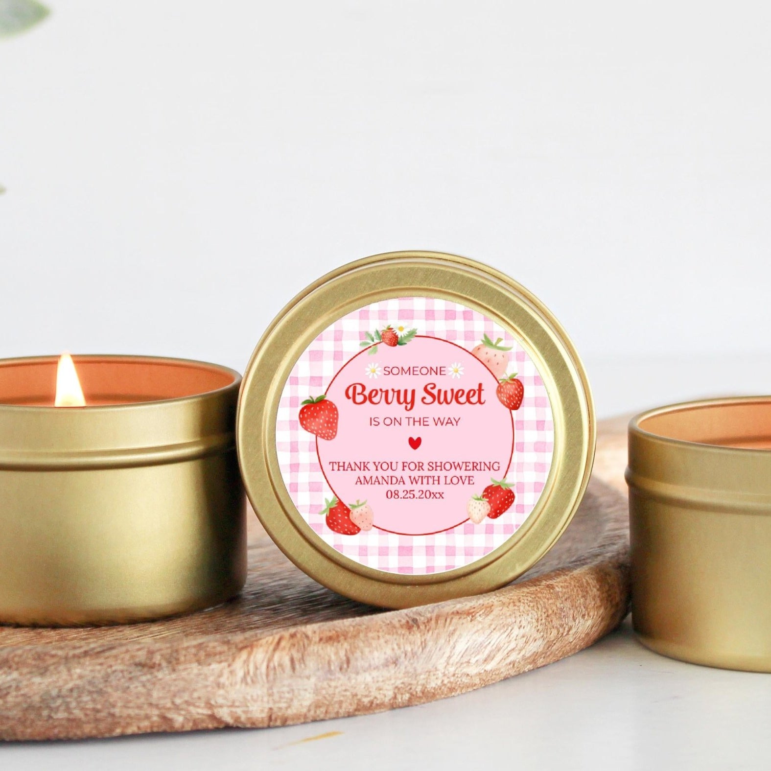 Someone Berry Sweet Is On The Way – Baby Shower Candle Tins - Set Of 10 - The Dancing Wick