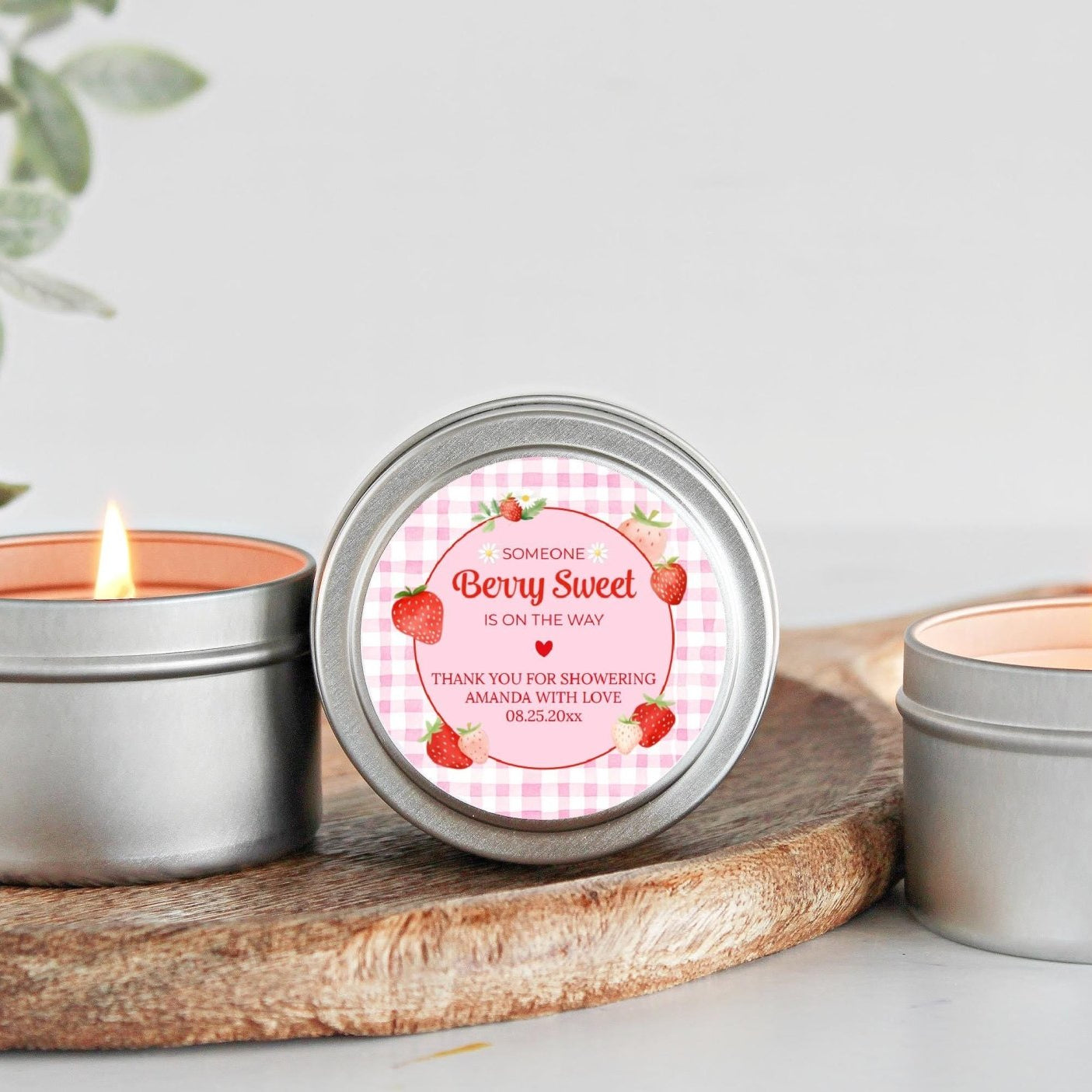 Someone Berry Sweet Is On The Way – Baby Shower Candle Tins - Set Of 10 - The Dancing Wick