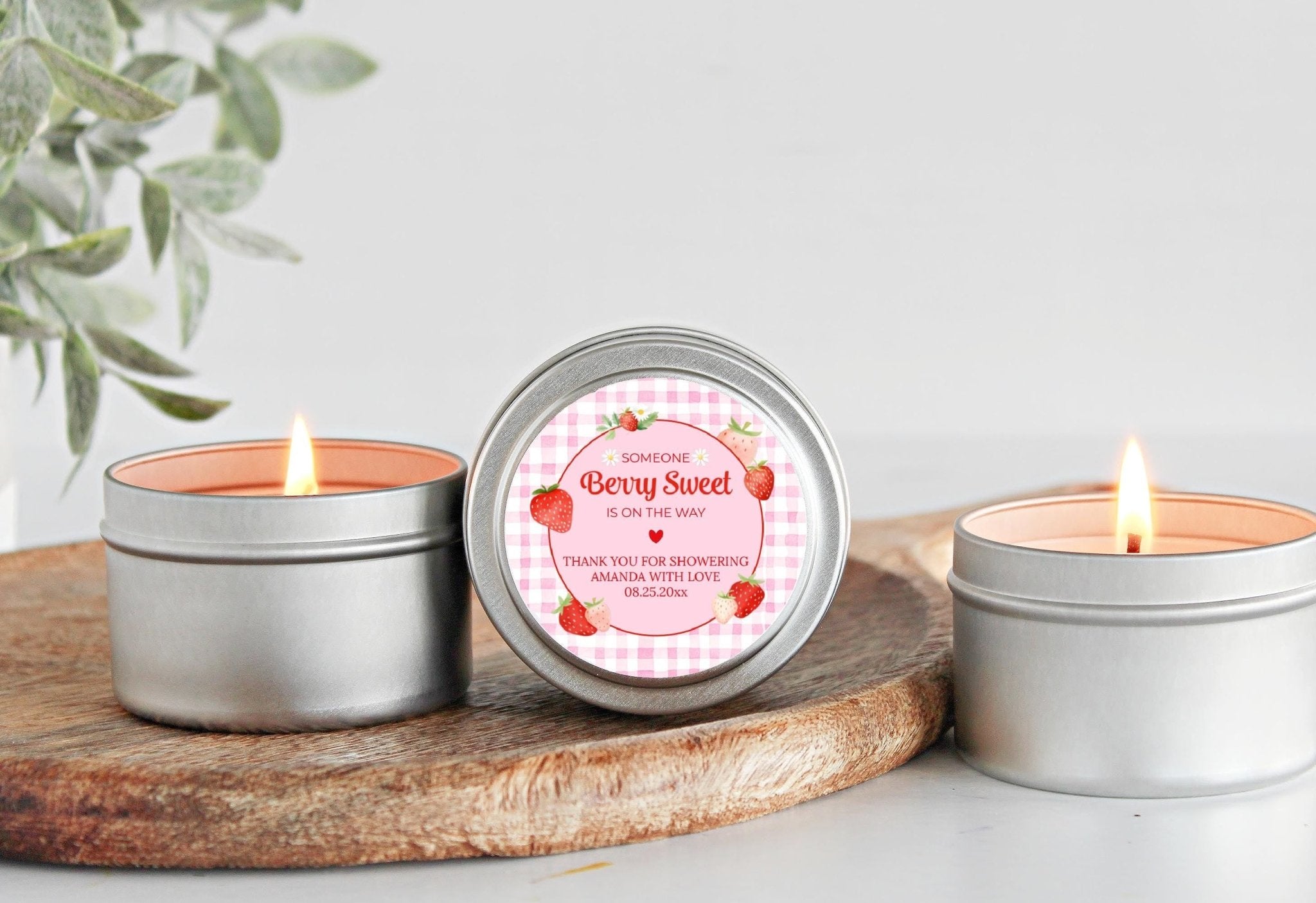 Someone Berry Sweet Is On The Way – Baby Shower Candle Tins - Set Of 10 - The Dancing Wick