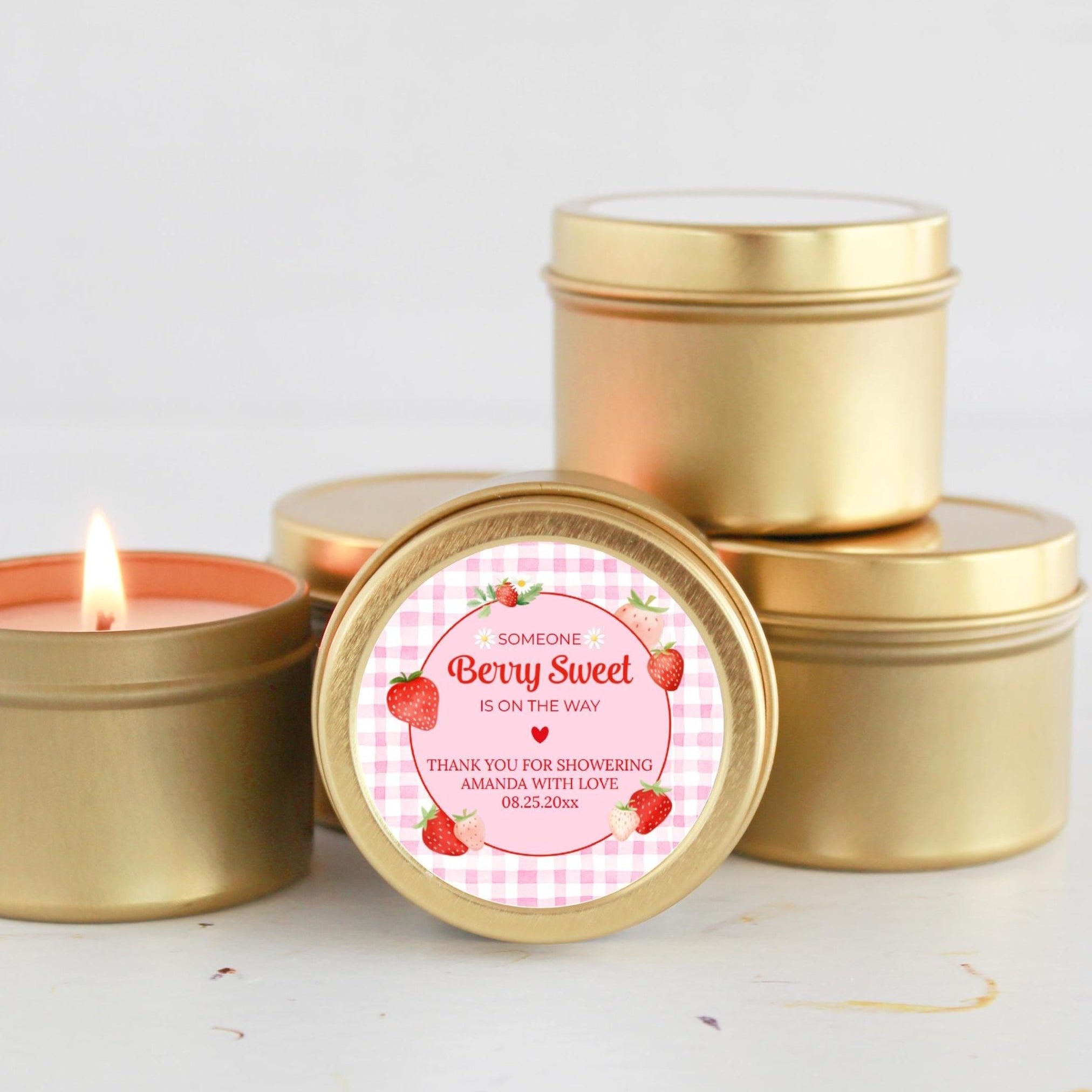 Someone Berry Sweet Is On The Way – Baby Shower Candle Tins - Set Of 10 - The Dancing Wick