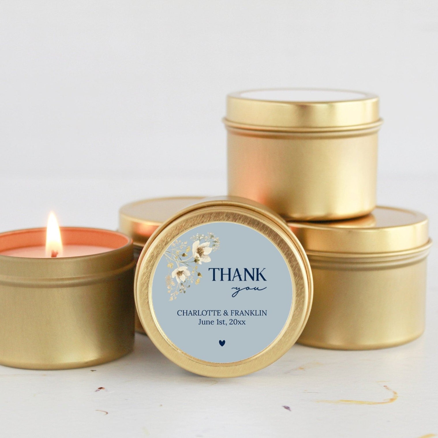 Something Blue Tins - Set Of 10 - The Dancing Wick