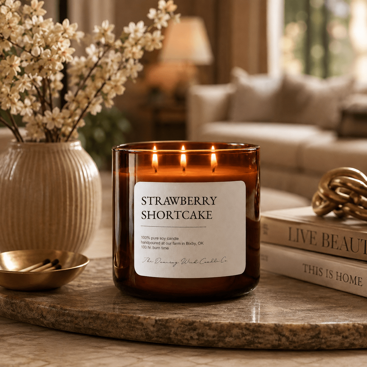 Strawberry Shortcake - 3 Wick Everyday Tumbler Candle - The Dancing Wick