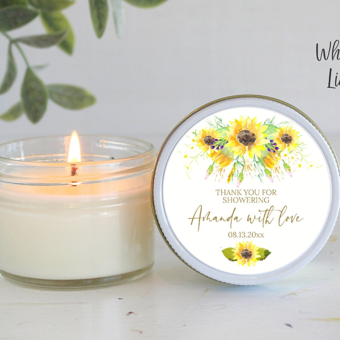 Sunflower Bridal Shower Favors - The Dancing Wick