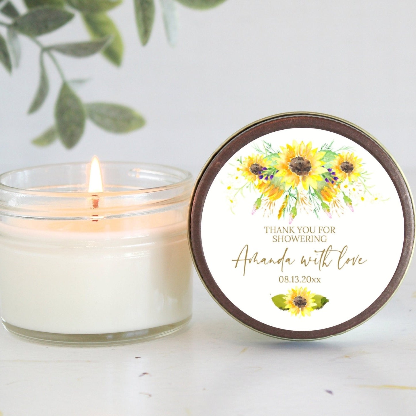 Sunflower Bridal Shower Favors - The Dancing Wick