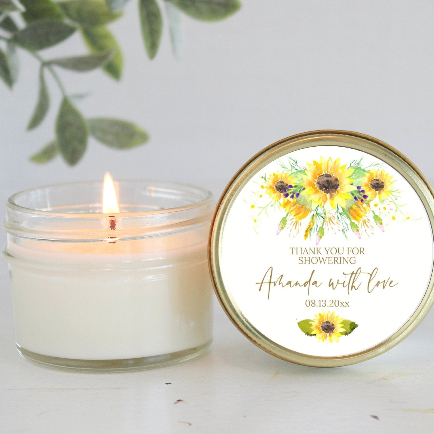 Sunflower Bridal Shower Favors - The Dancing Wick