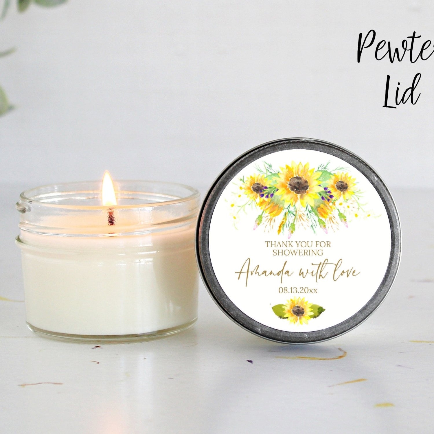 Sunflower Bridal Shower Favors - The Dancing Wick