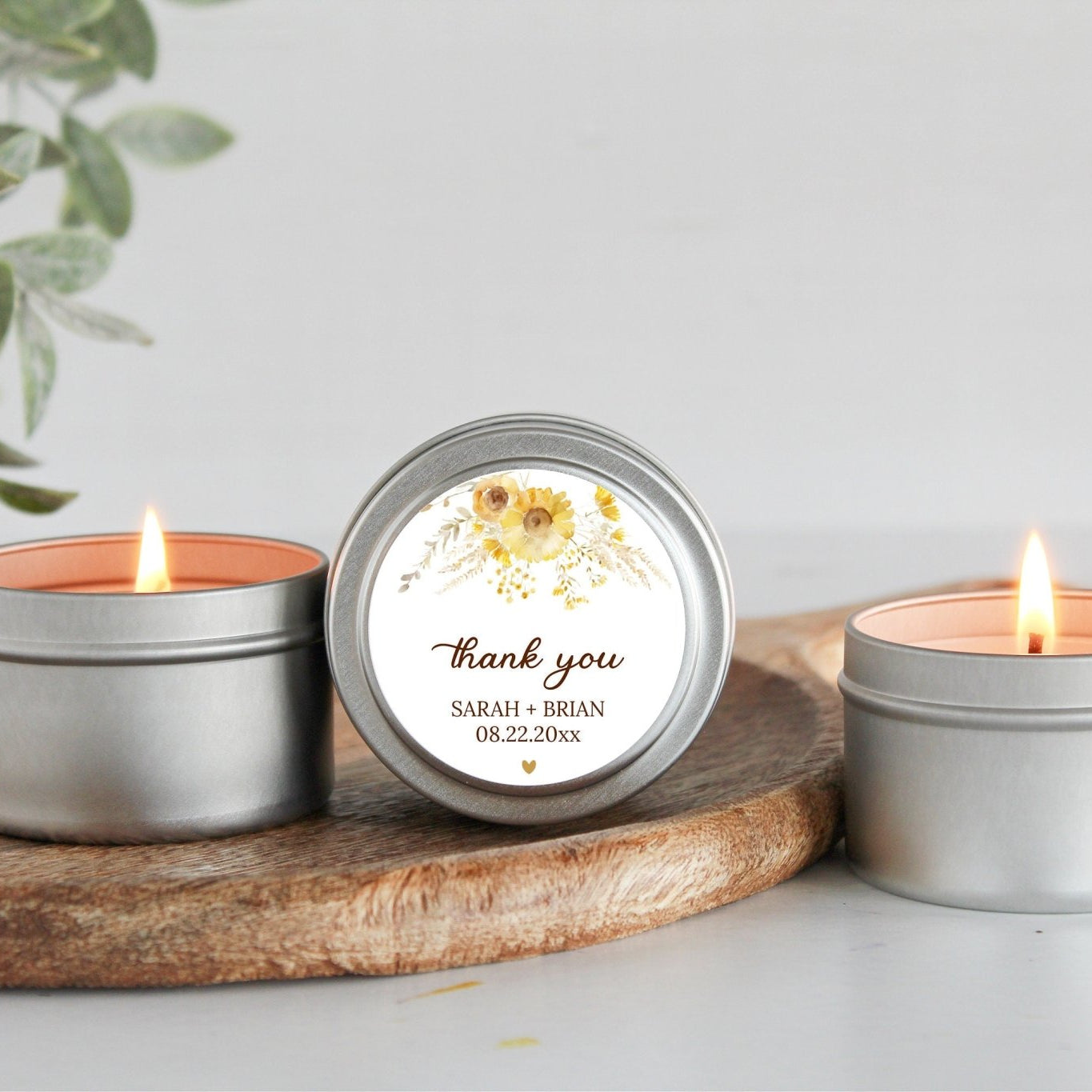 Sunflower Wedding Tins - Set of 10 - The Dancing Wick