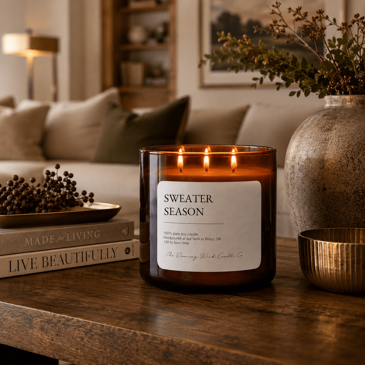 Sweater Season - 3 Wick Everyday Tumbler Candle - The Dancing Wick