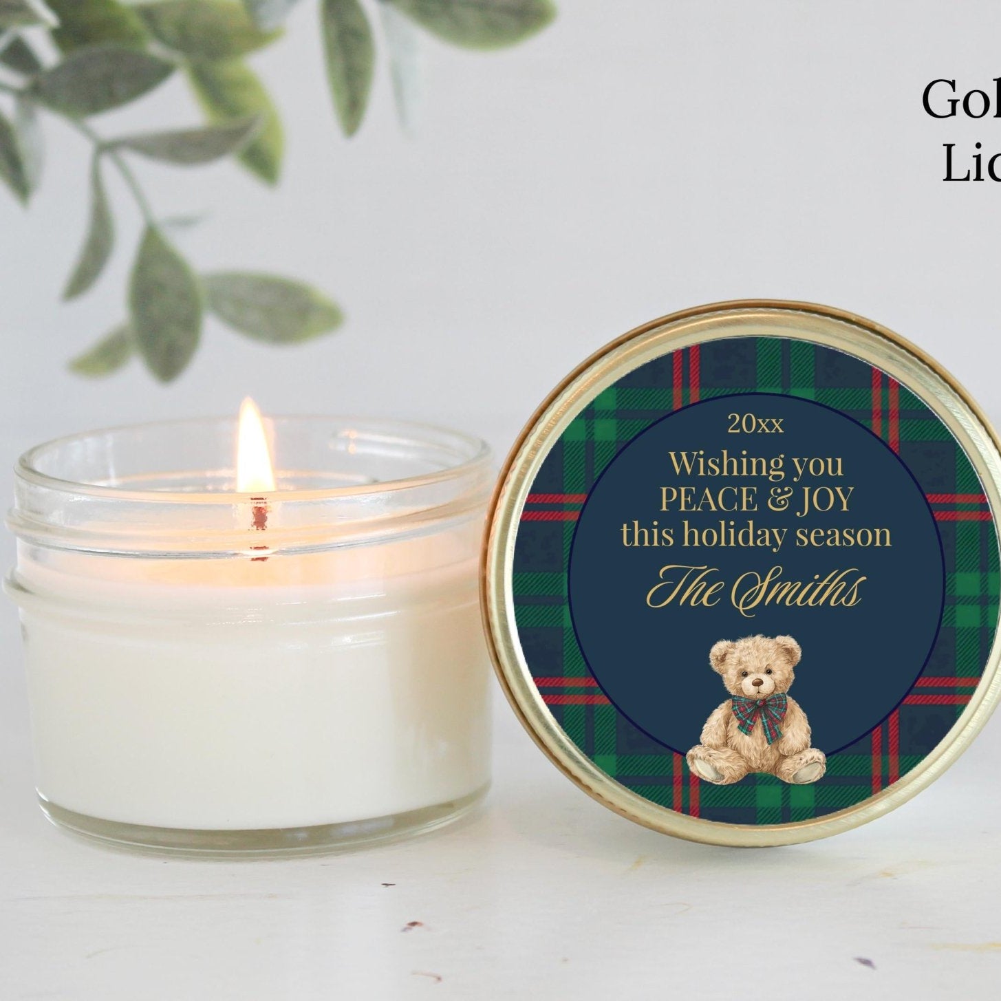 Tartan Plaid Teddy Bear Favor - The Dancing Wick