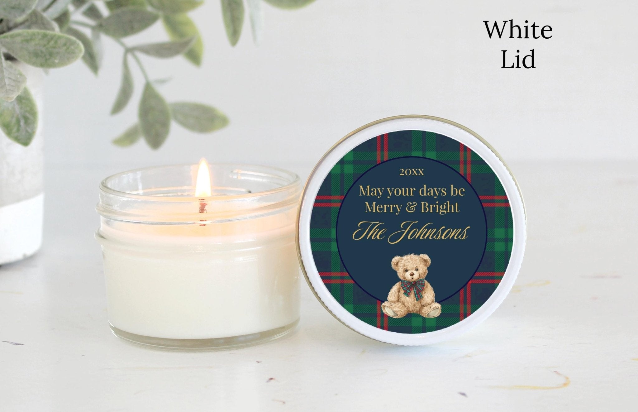Tartan Plaid Teddy Bear Favor - The Dancing Wick