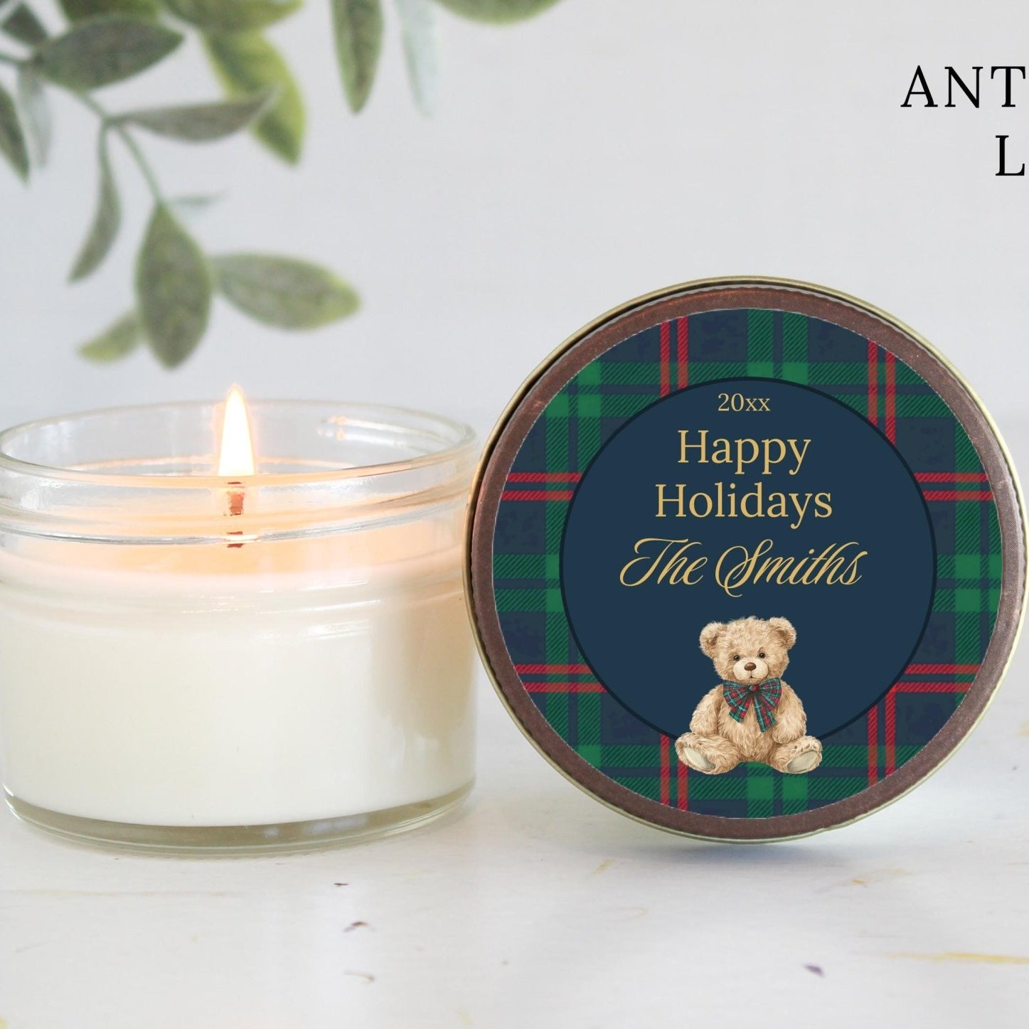 Tartan Plaid Teddy Bear Favor - The Dancing Wick