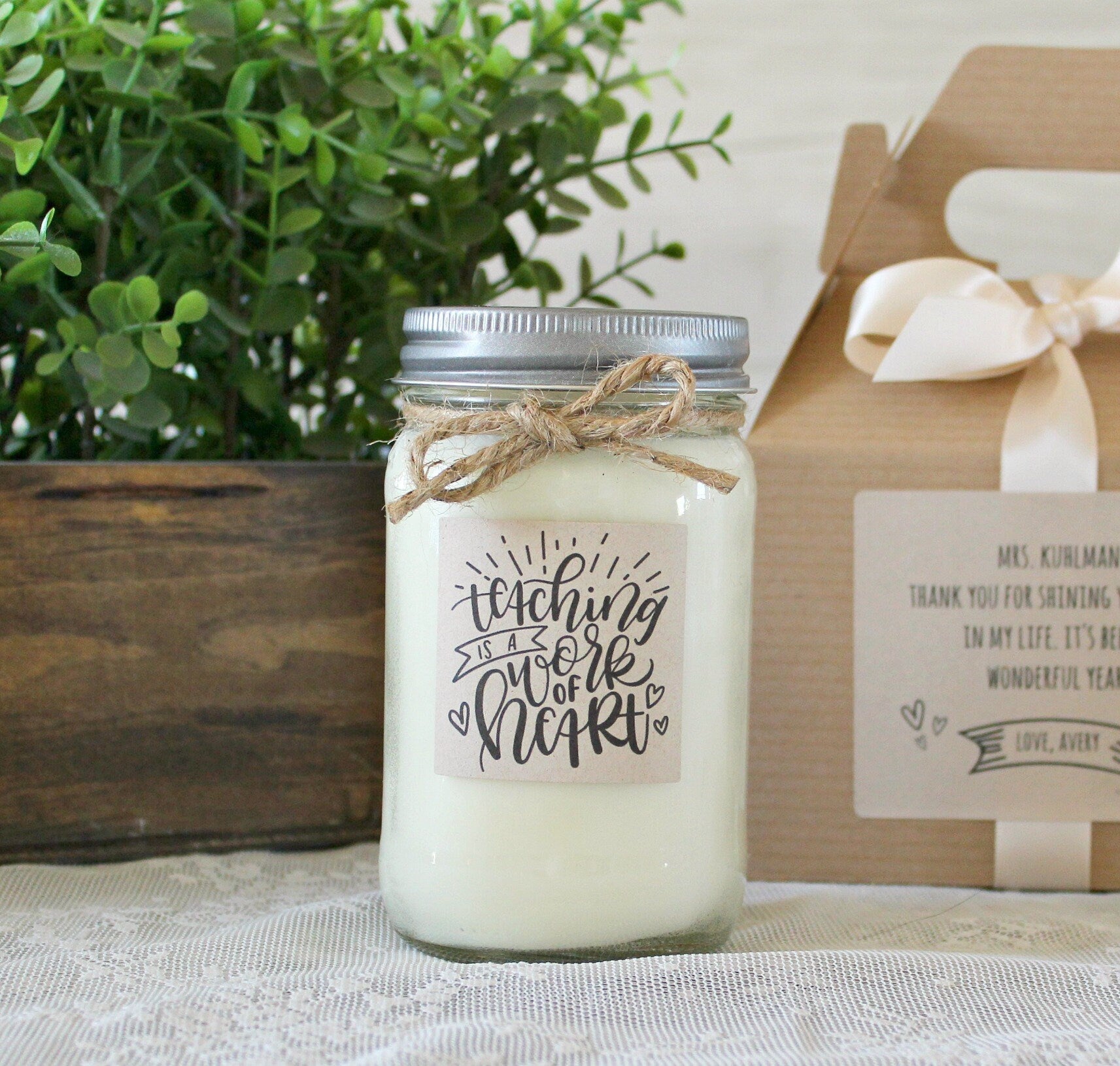 Teaching is a Work of Heart Candle - The Dancing Wick