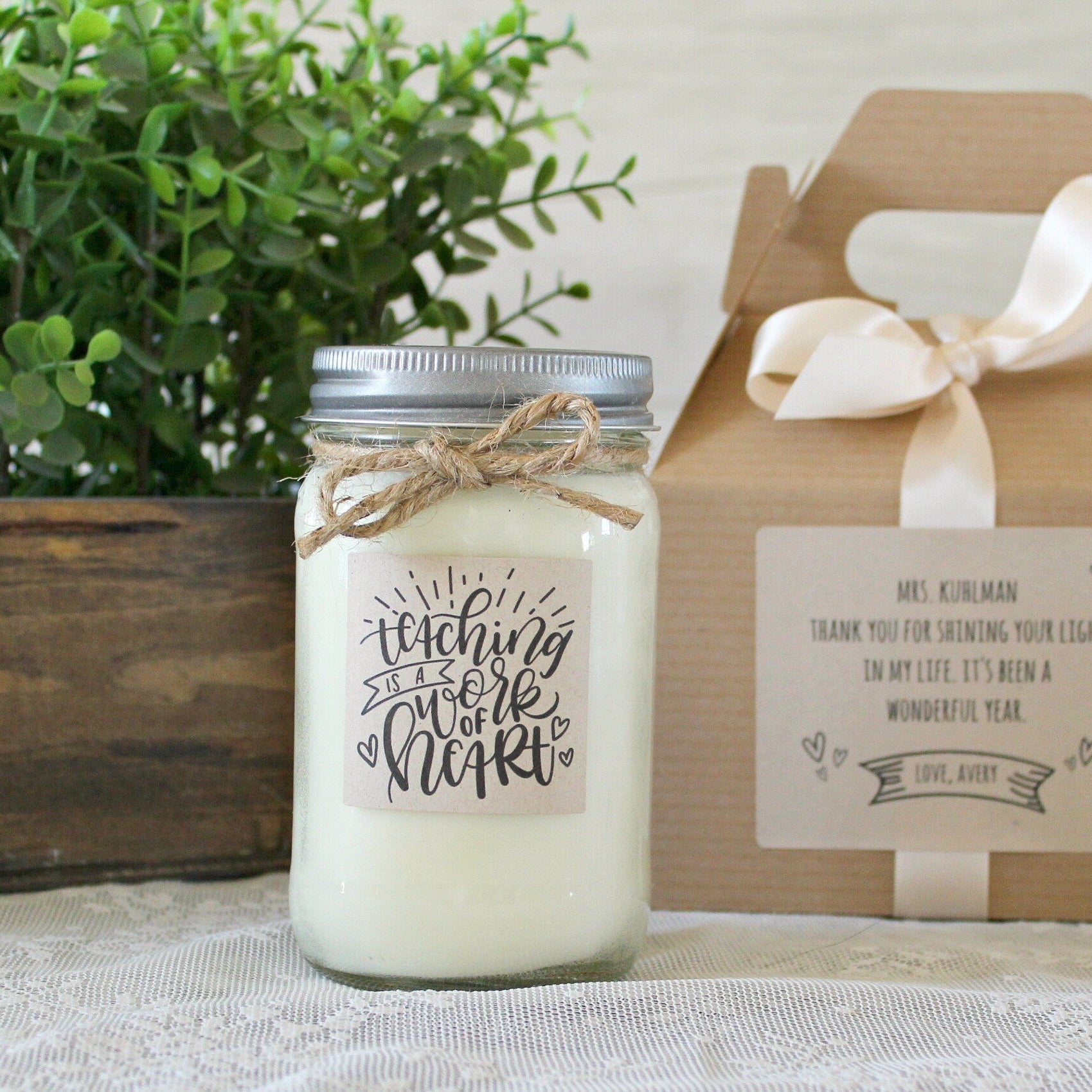 Teaching is a Work of Heart Candle - The Dancing Wick