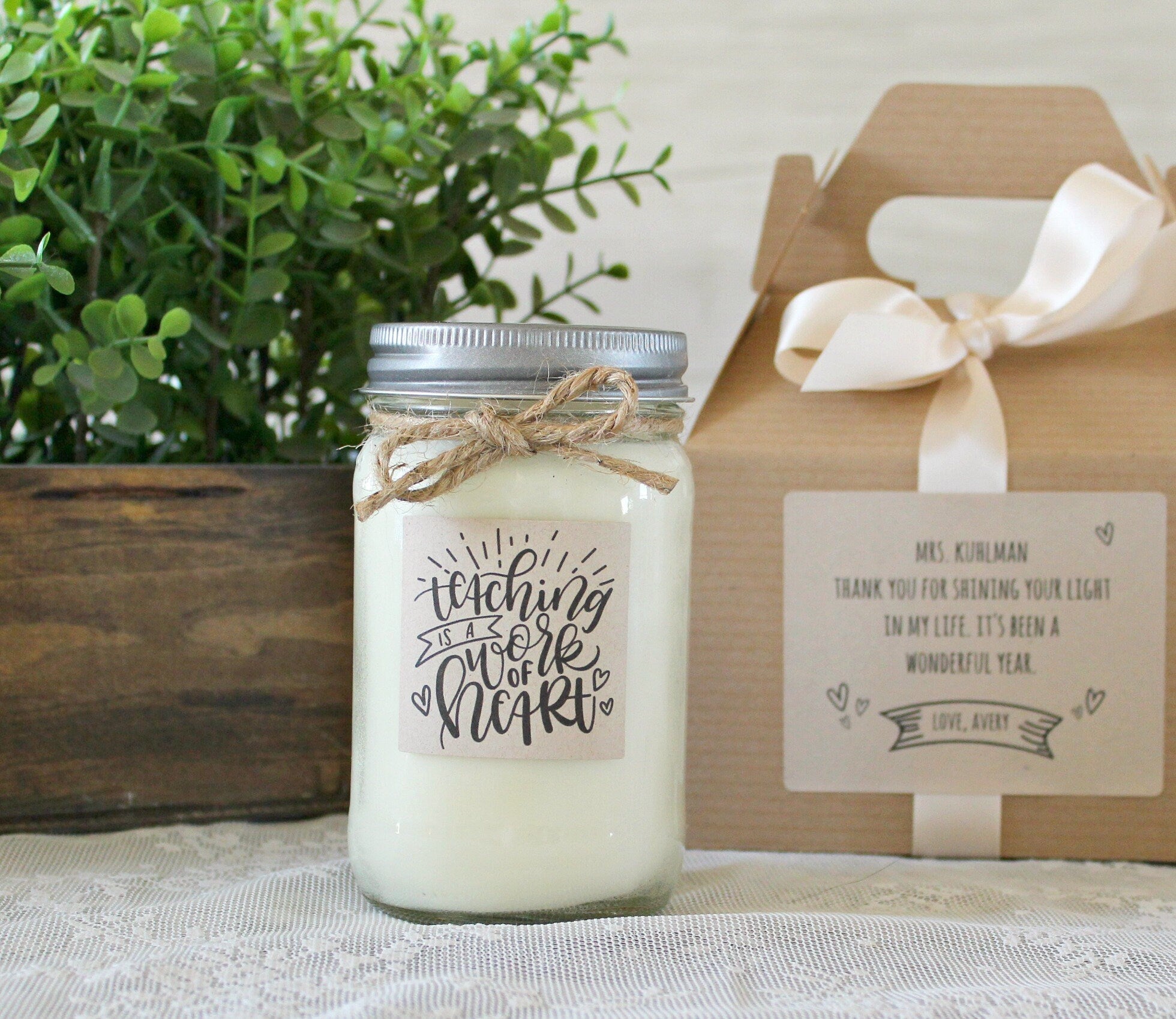 Teaching is a Work of Heart Candle - The Dancing Wick