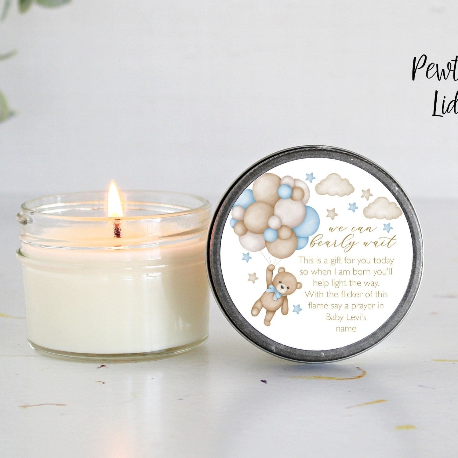 Teddy Bear Baby Shower Favors - The Dancing Wick