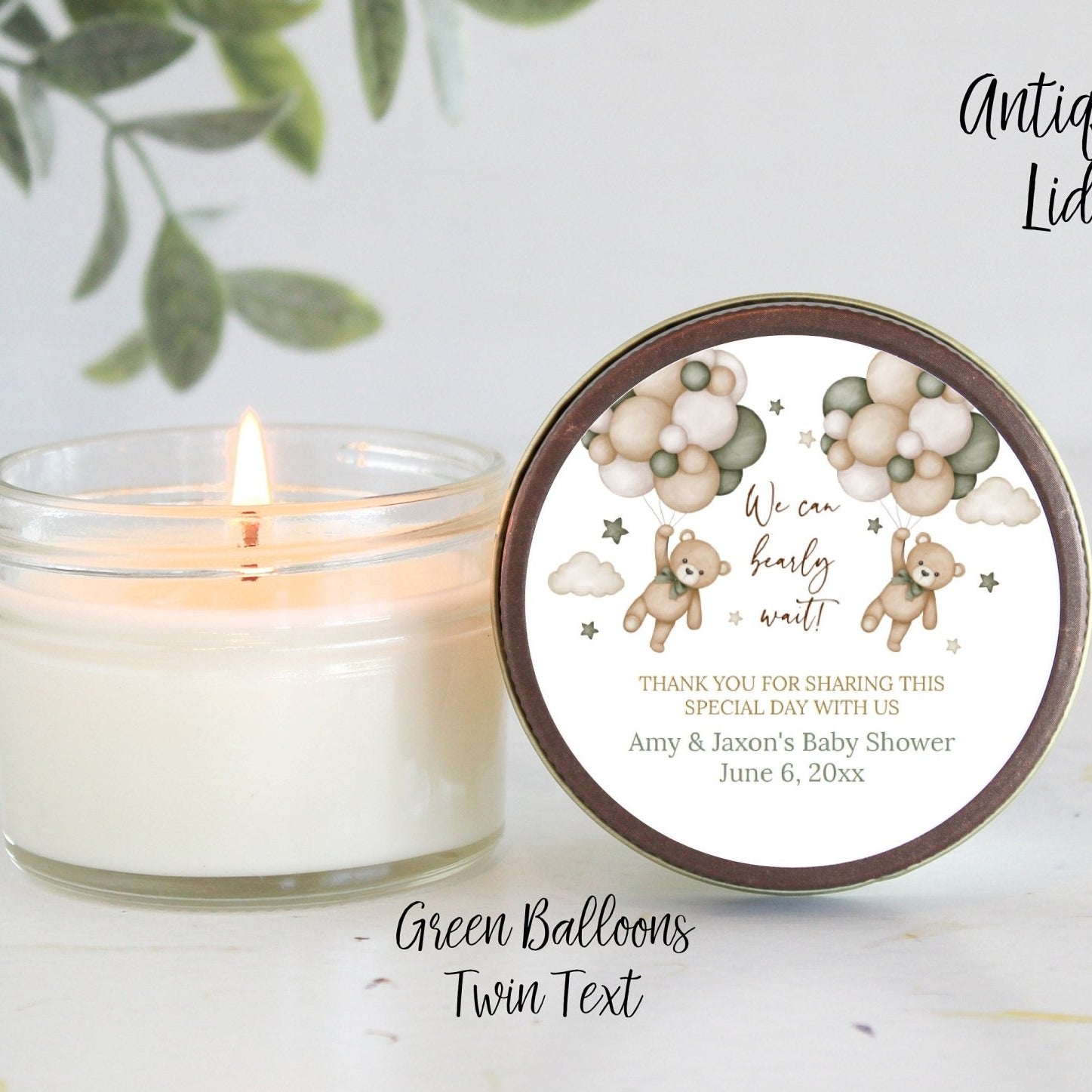 Teddy Bear Baby Shower Favors - The Dancing Wick