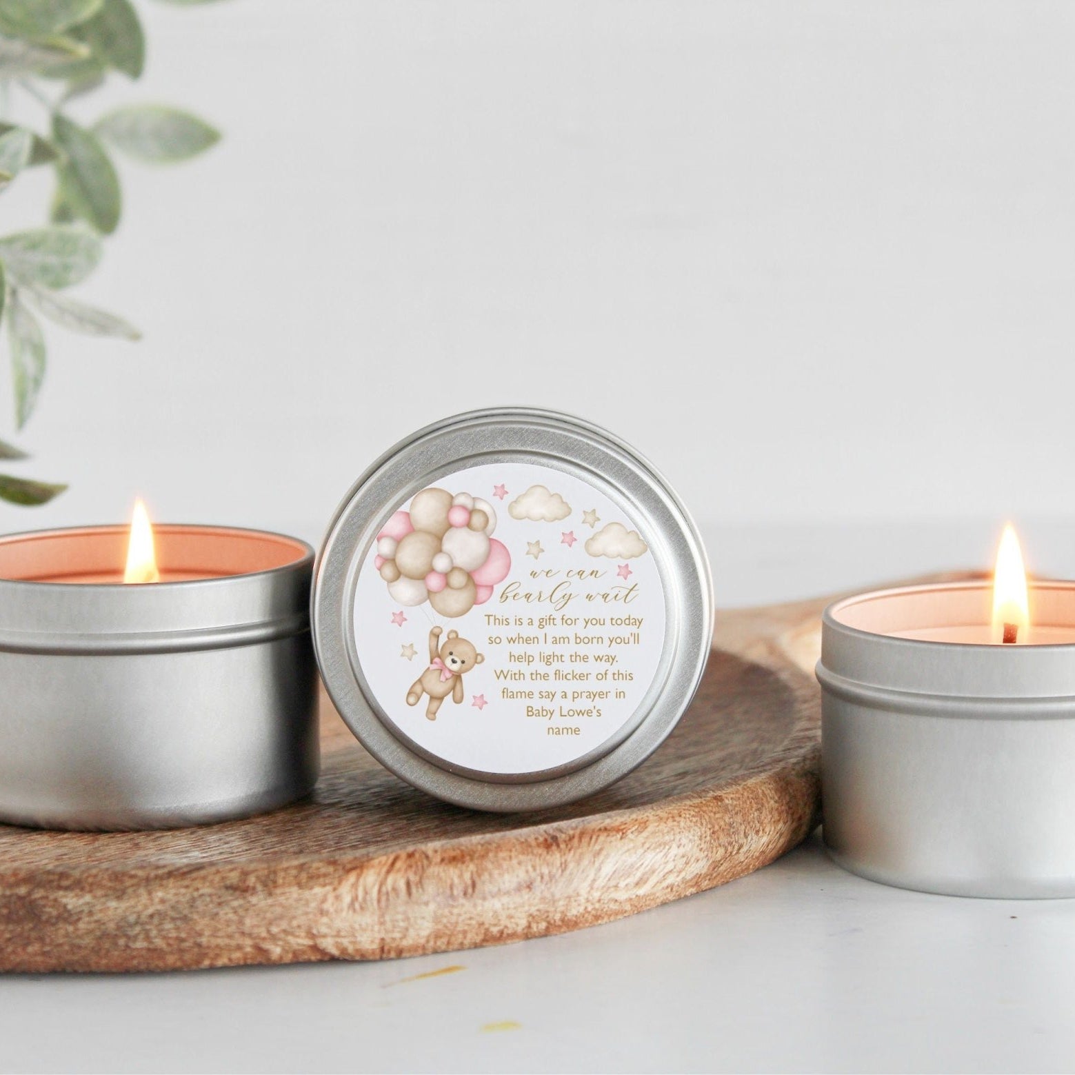 Teddy Bear Baby Shower Tins - Set of 10 - The Dancing Wick