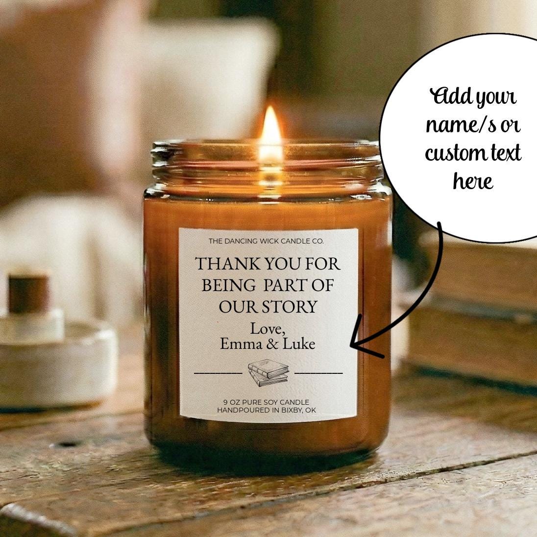 Thank You for being part of story Amber Candle - The Dancing Wick