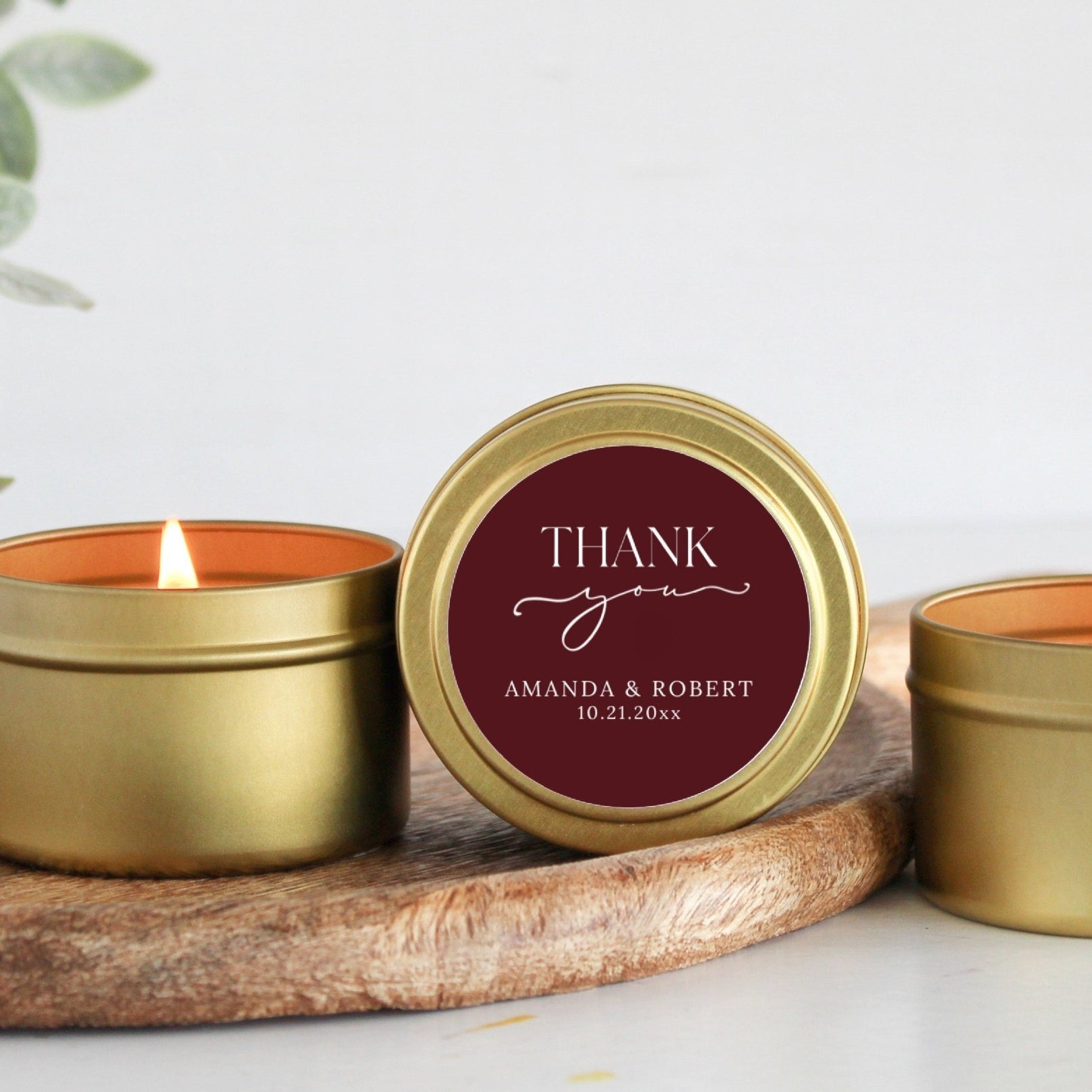Thank You Tin Favor - Set Of 10 - The Dancing Wick