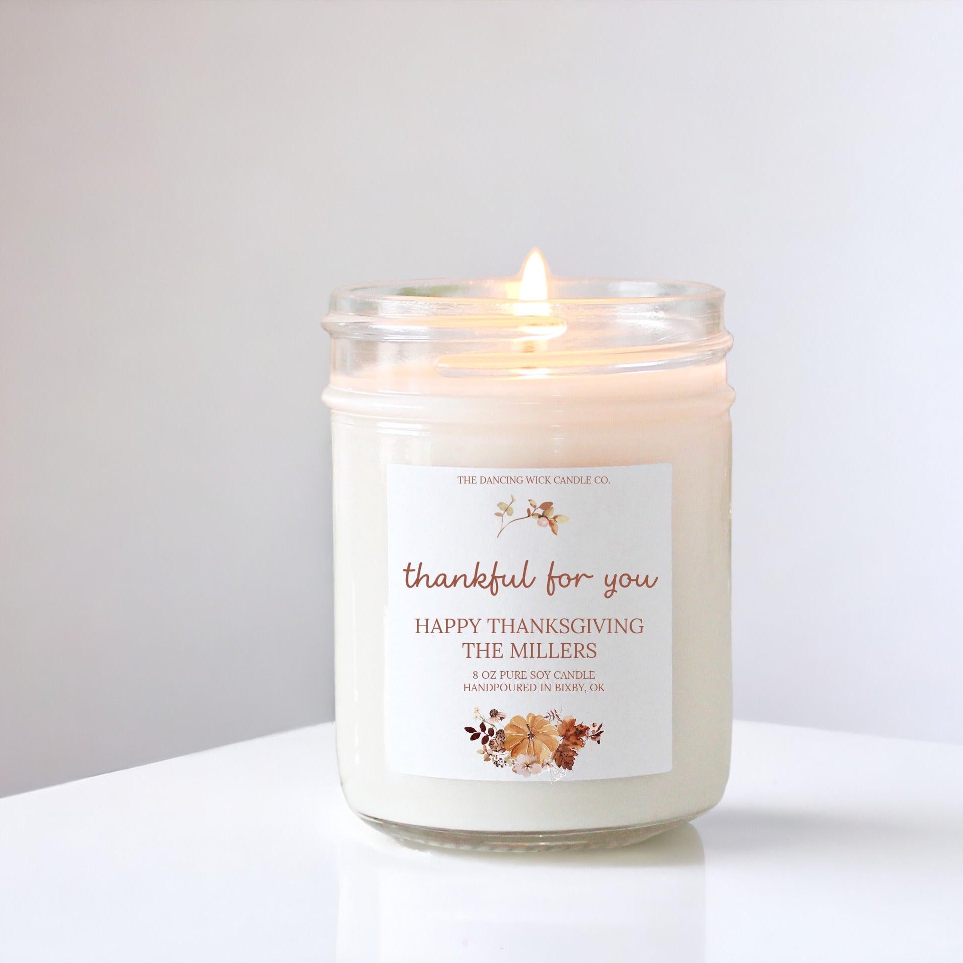 Thankful For You Fall Candle - The Dancing Wick