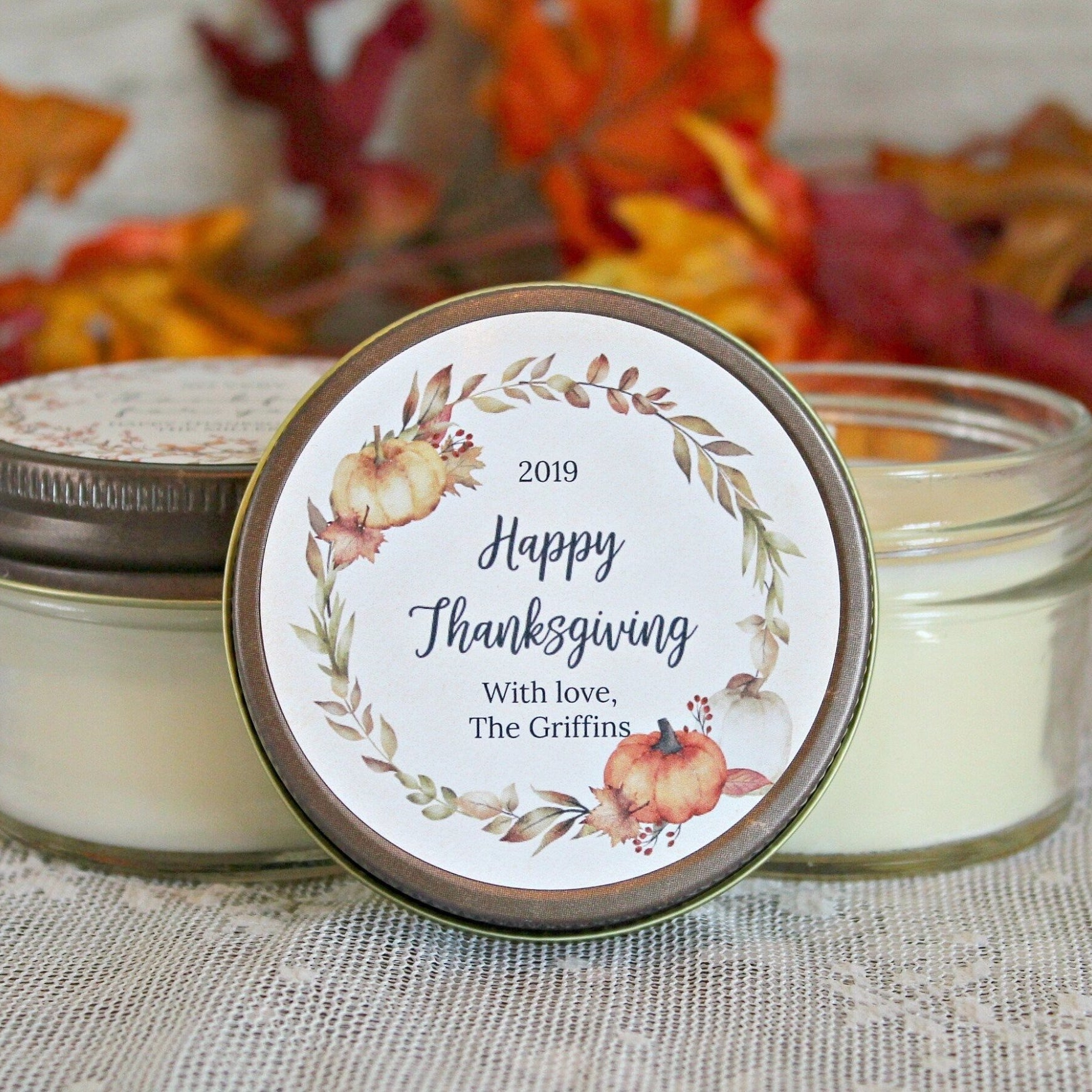 Thanksgiving Fall Leaves Favor - The Dancing Wick