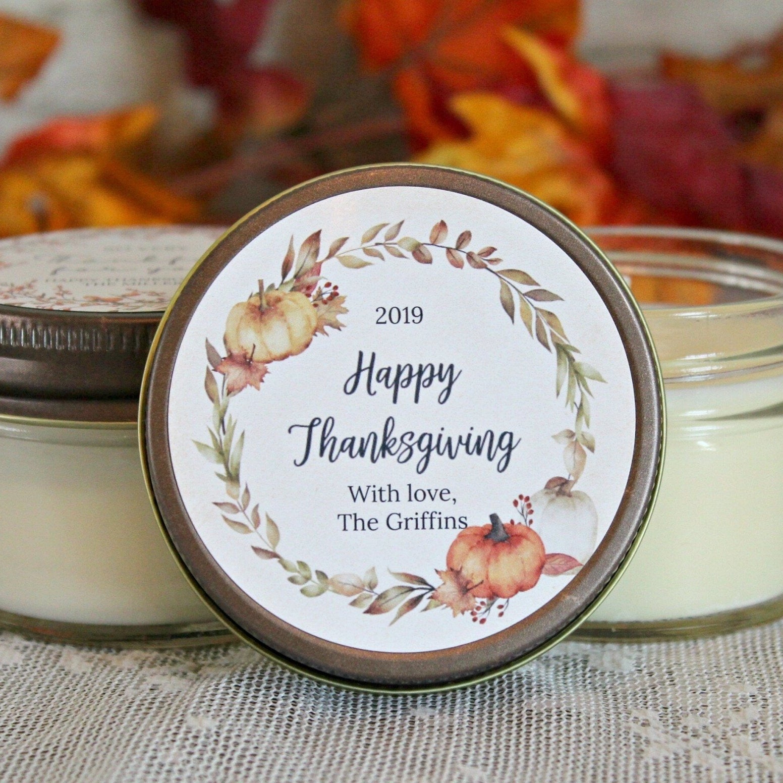 Thanksgiving Fall Leaves Favor - The Dancing Wick