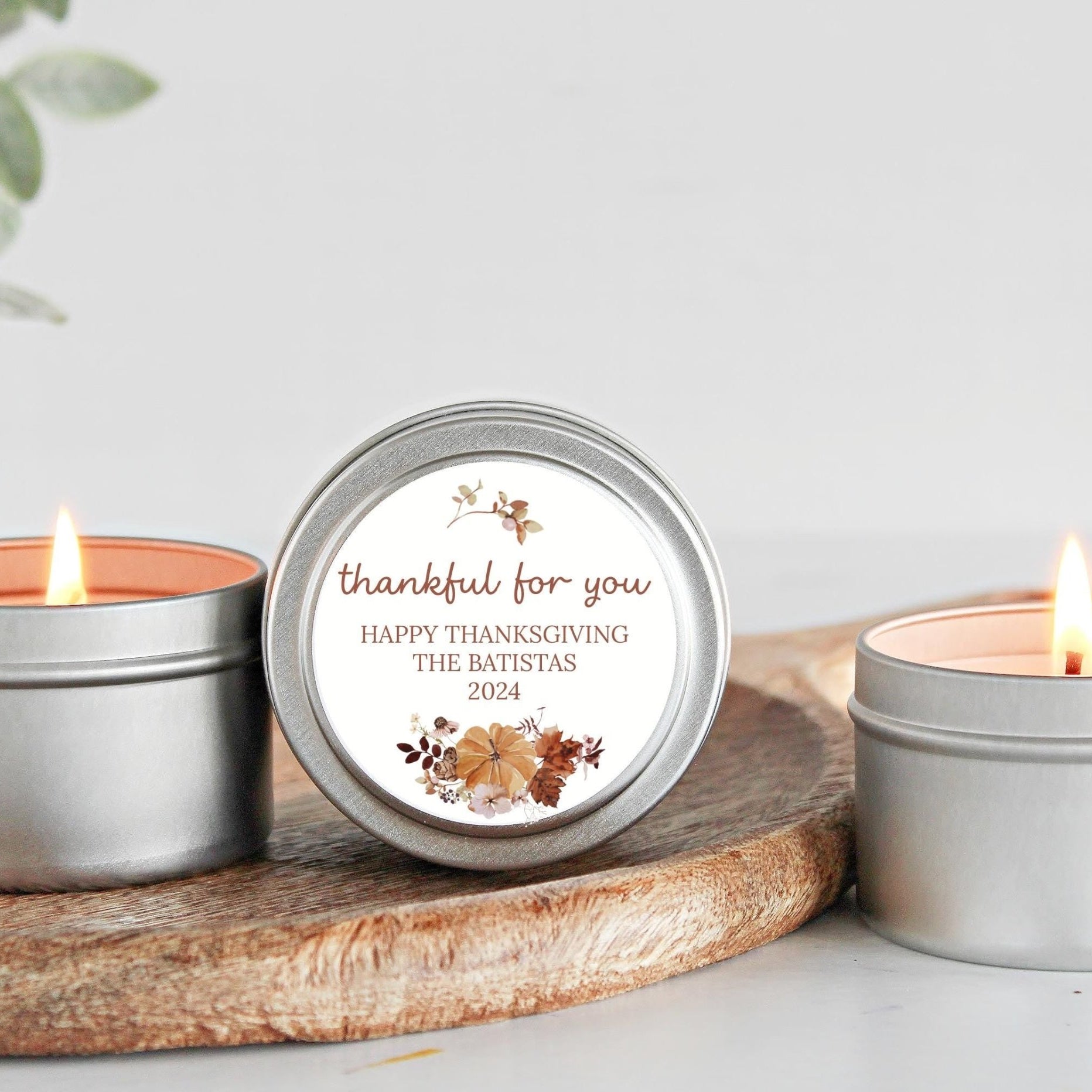 Thanksgiving Thankful Tins - Set of 10 - The Dancing Wick