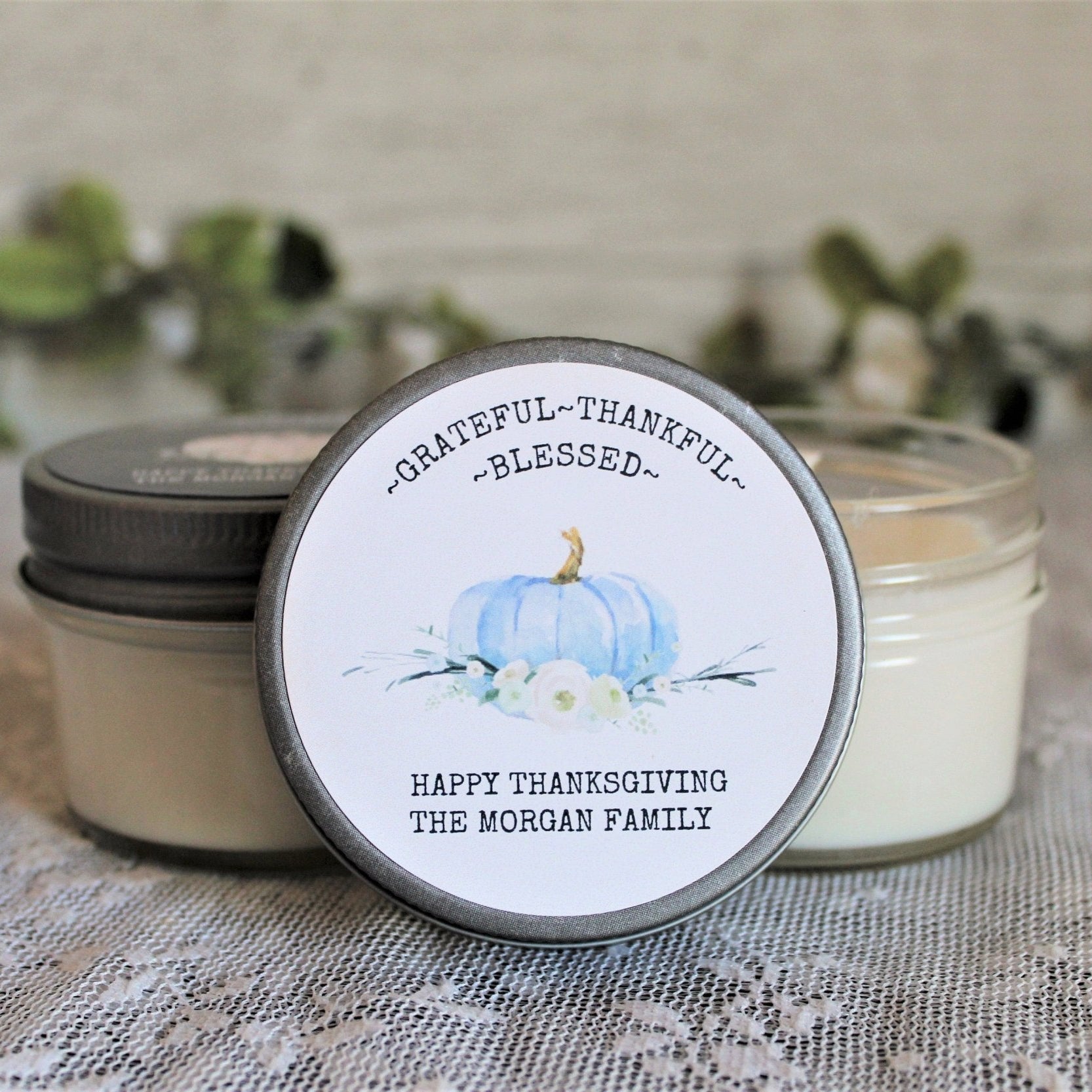 Thanksgiving White Pumpkin Classic Favors - The Dancing Wick