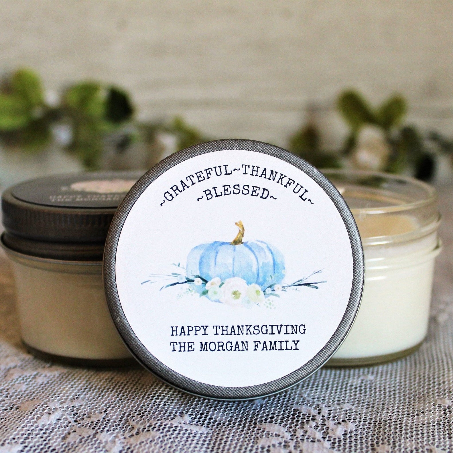 Thanksgiving White Pumpkin Classic Favors - The Dancing Wick
