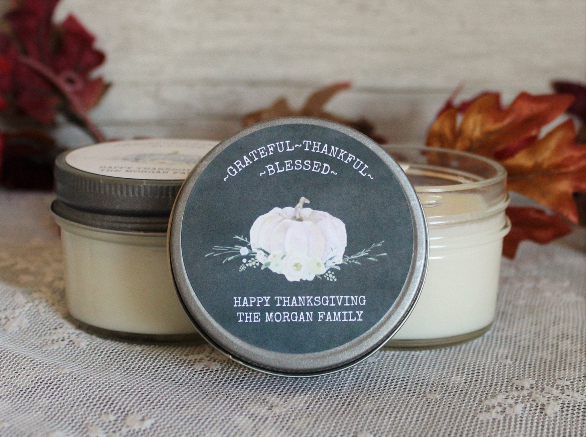Thanksgiving White Pumpkin Classic Favors - The Dancing Wick