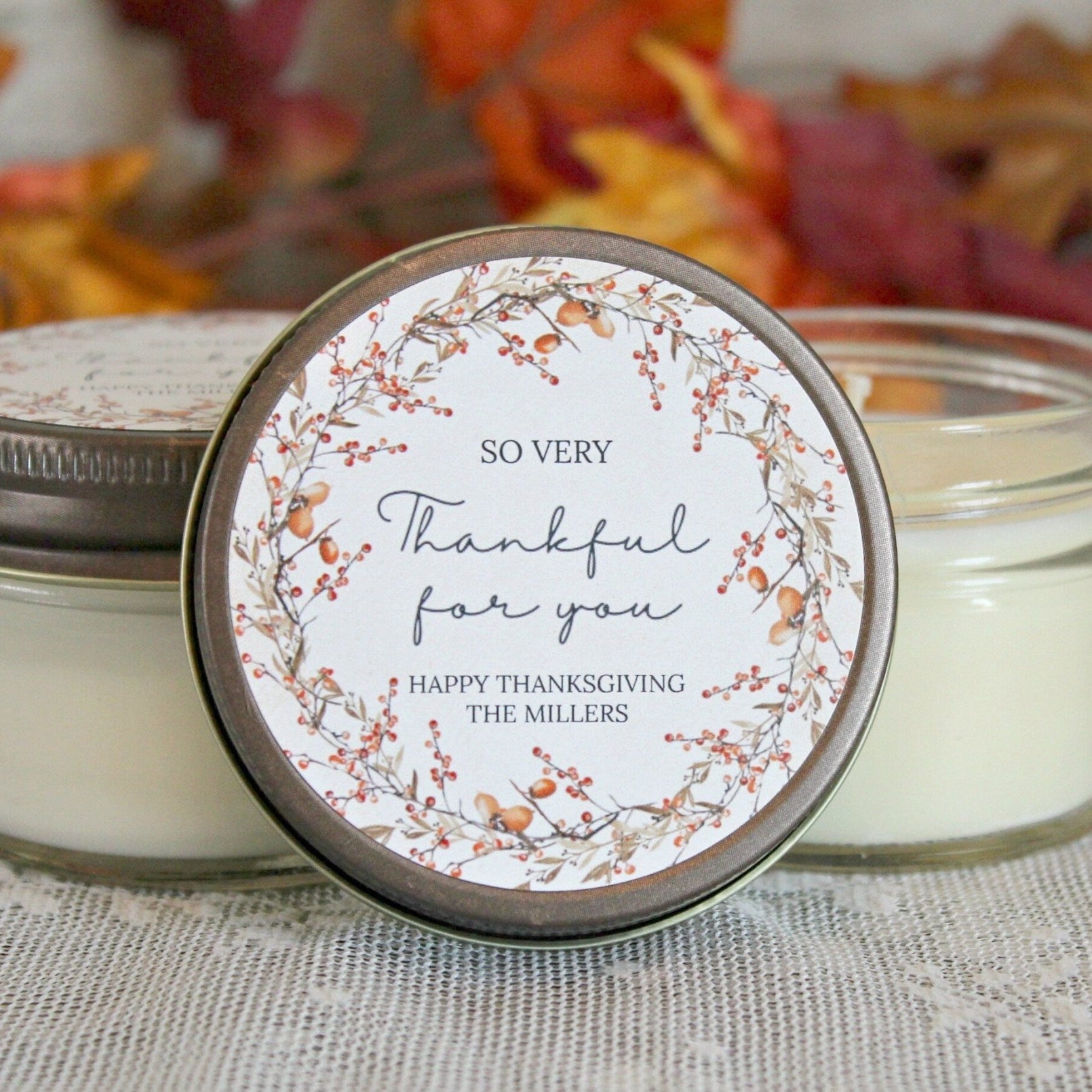 Thanksgiving Wreath Favor - The Dancing Wick