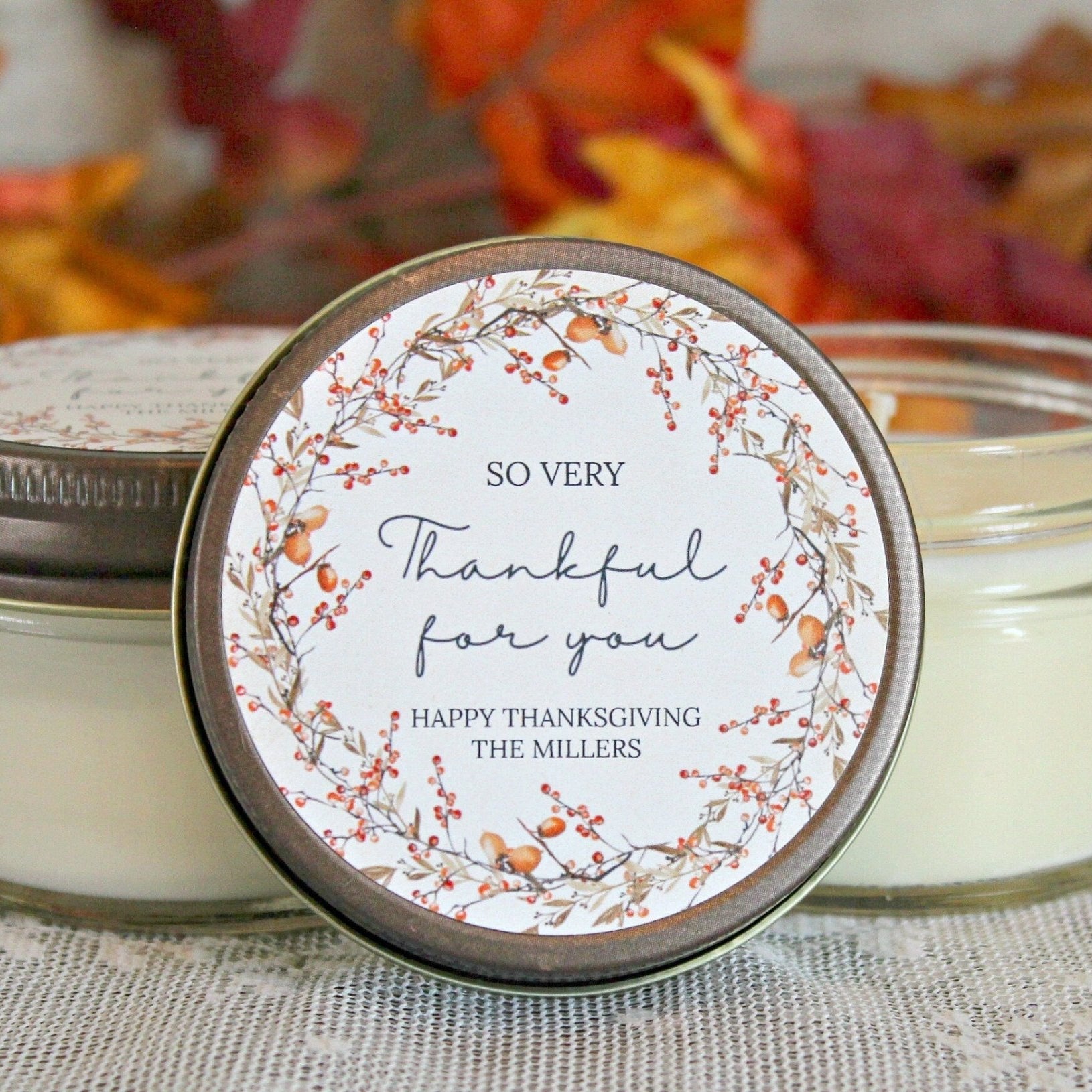 Thanksgiving Wreath Favor - The Dancing Wick
