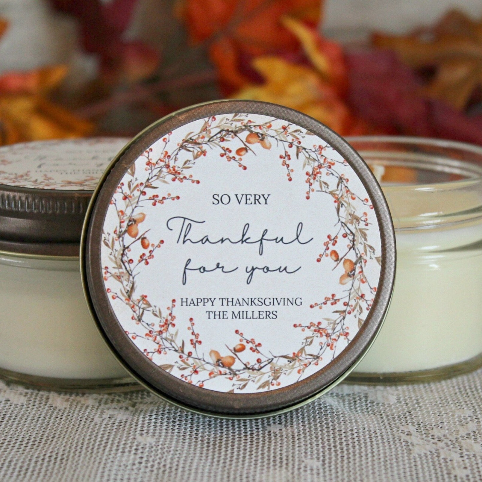 Thanksgiving Wreath Favor - The Dancing Wick
