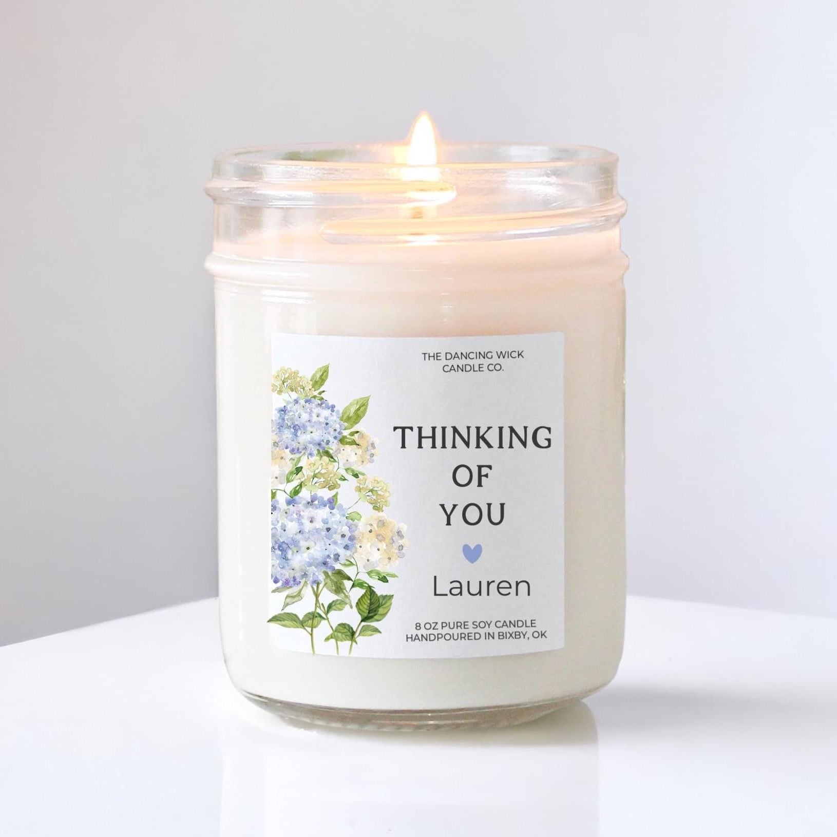 Thinking of You Hydrangea Candle - Faire - The Dancing Wick