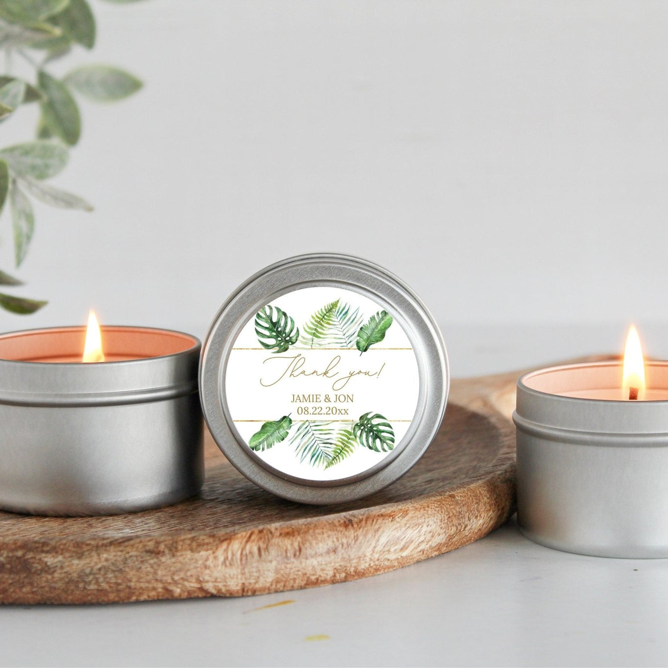 Tropical Beach Wedding Tins - Set of 10 - The Dancing Wick