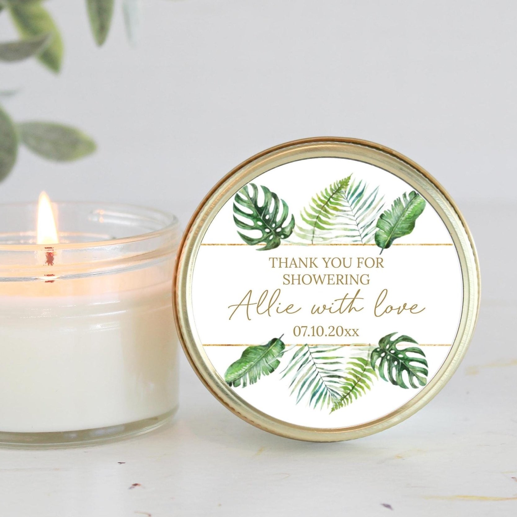 Tropical Bridal Shower Favor Candles - The Dancing Wick