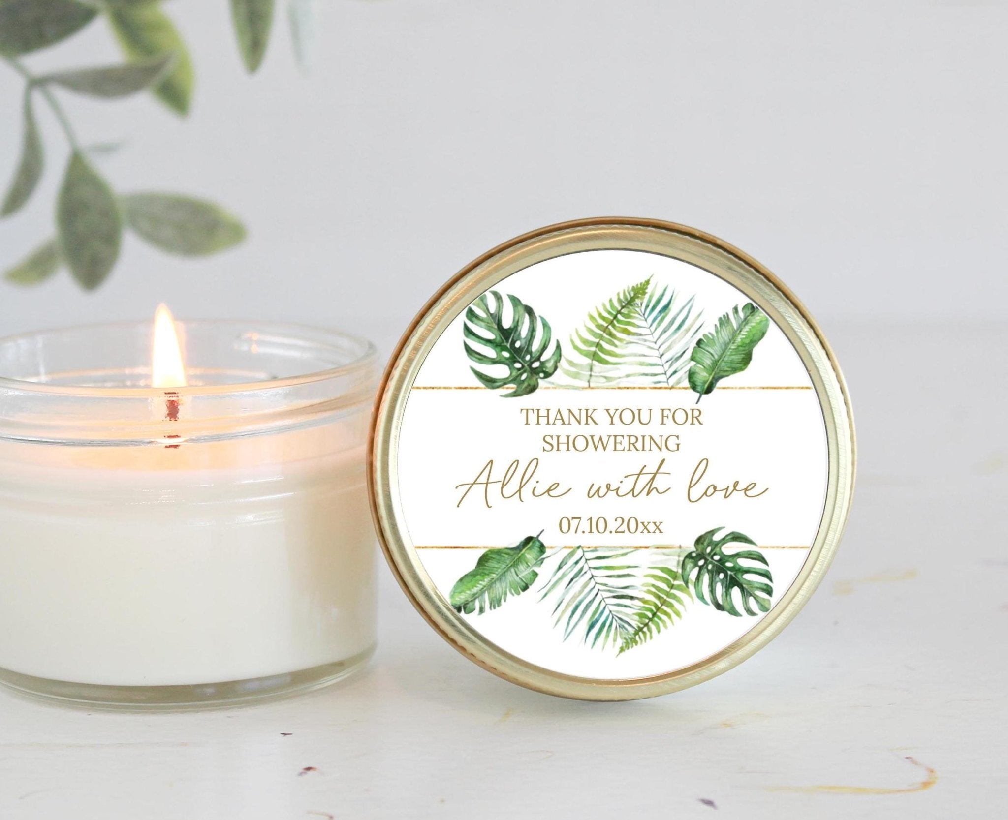 Tropical Bridal Shower Favor Candles - The Dancing Wick